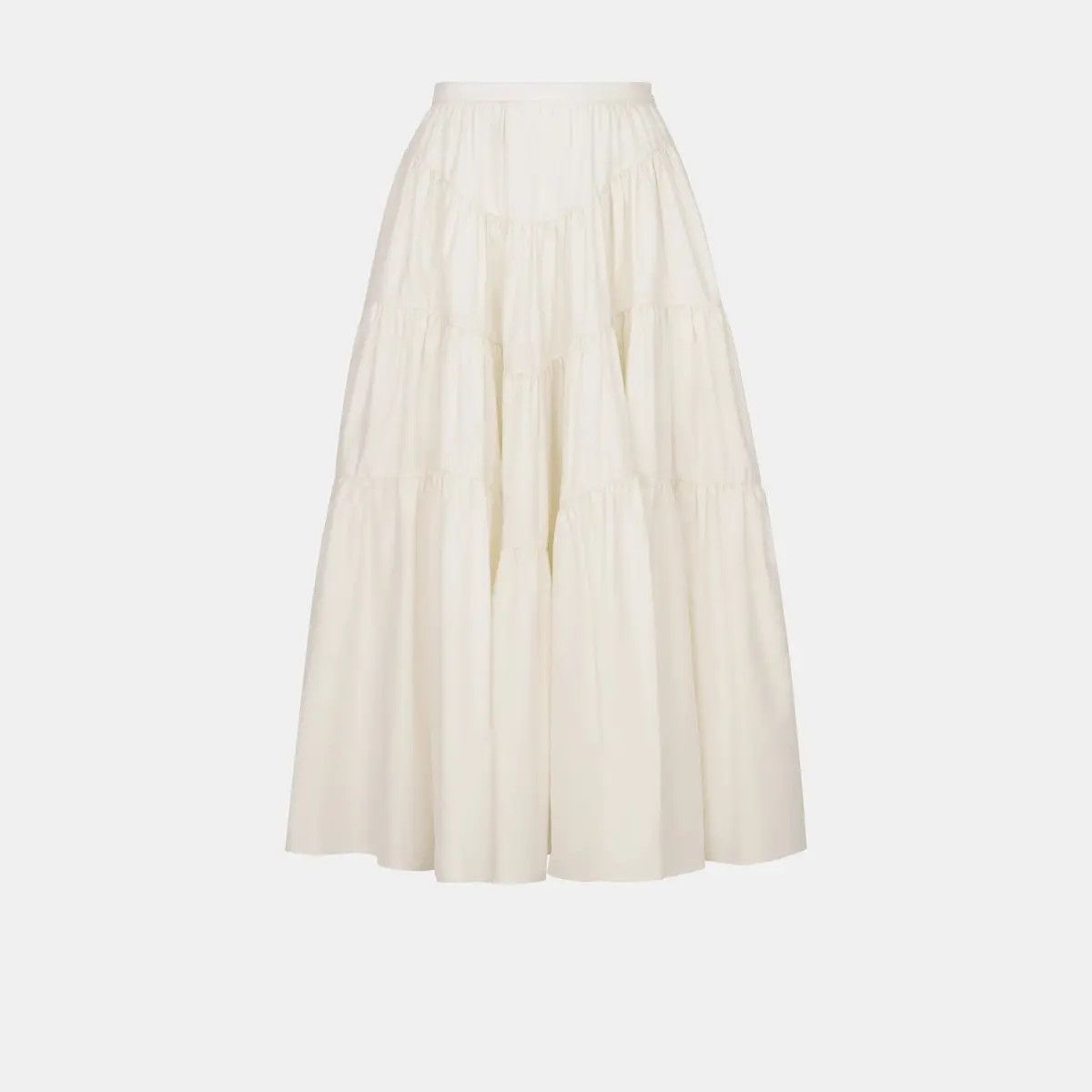 Dior o1w1db10225 Flared Mid-Length Skirt in Ecru Size 30" / US 8 / IT 44 - 1 Thumbnail