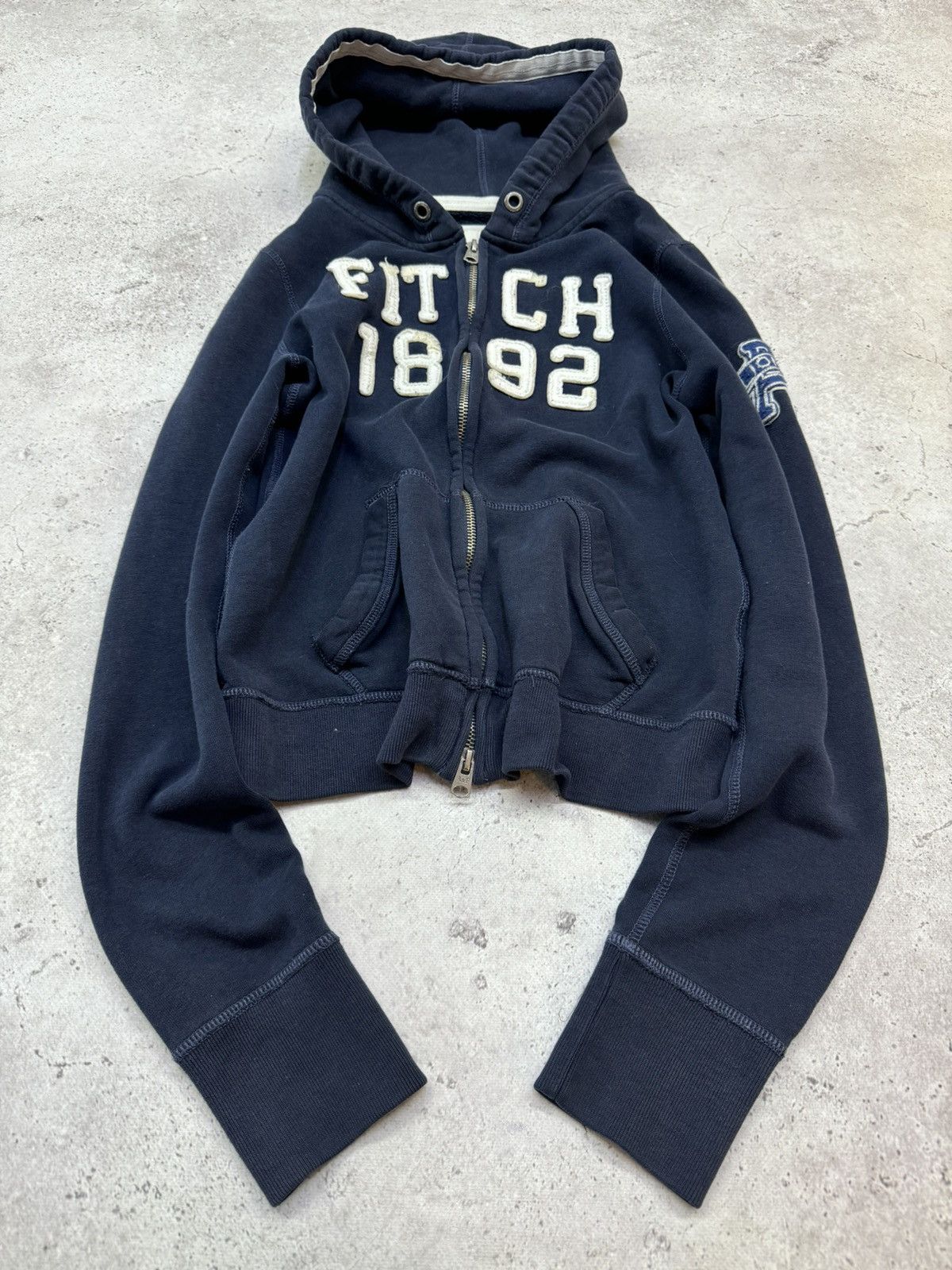 Abercrombie & Fitch Vintage Distressed Logo Double Zip Abercrombie Hoodie Size US M / EU 48-50 / 2 - 1 Thumbnail