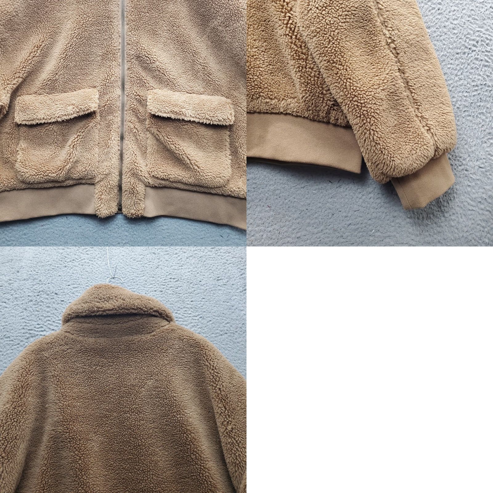 Gap Gap Teddy Bear Jacket Womens XXL Brown Lined Long Sleeve Patch Pocket Full Zip Jacket Size XXL / US 16-18 / IT 52-54 - 8 Thumbnail