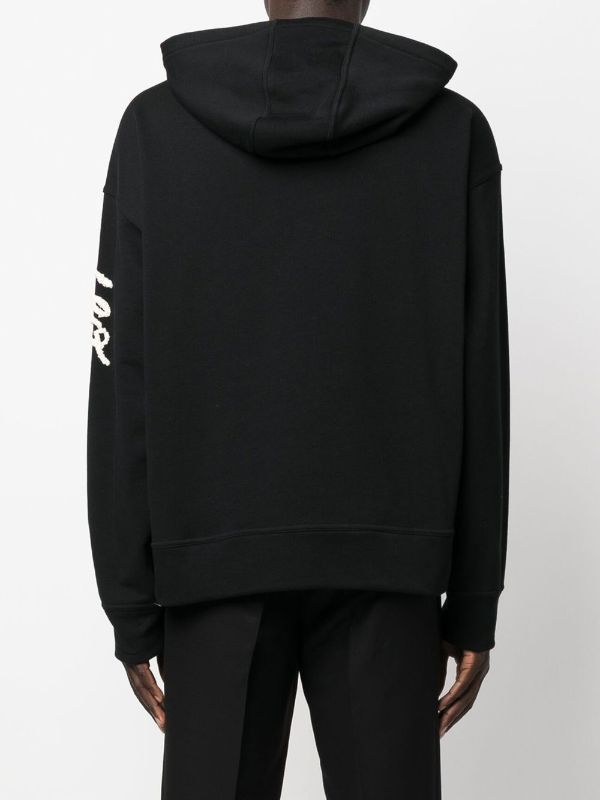 Jil Sander o1y1124 Embroidered Hoodie in Black & White Size US S / EU 44-46 / 1 - 4 Thumbnail