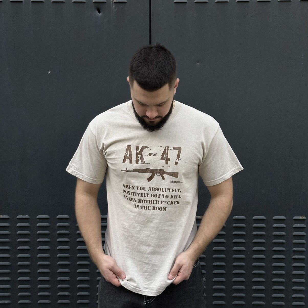 Japanese Brand × Vintage Vintage Japanese Style AK-47 T-shirts Big Logo Joke Humor Size US M / EU 48-50 / 2 - 2 Thumbnail