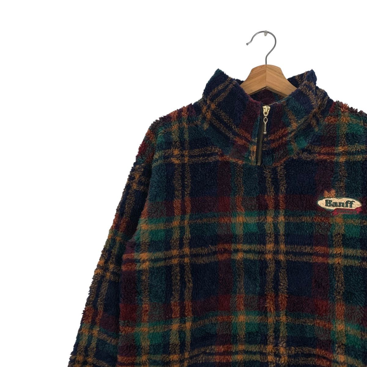 Vintage BANFF CANADA Tartan Turtleneck Pullover Fleece #1673-C74 Size US XS / EU 42 / 0 - 6 Thumbnail