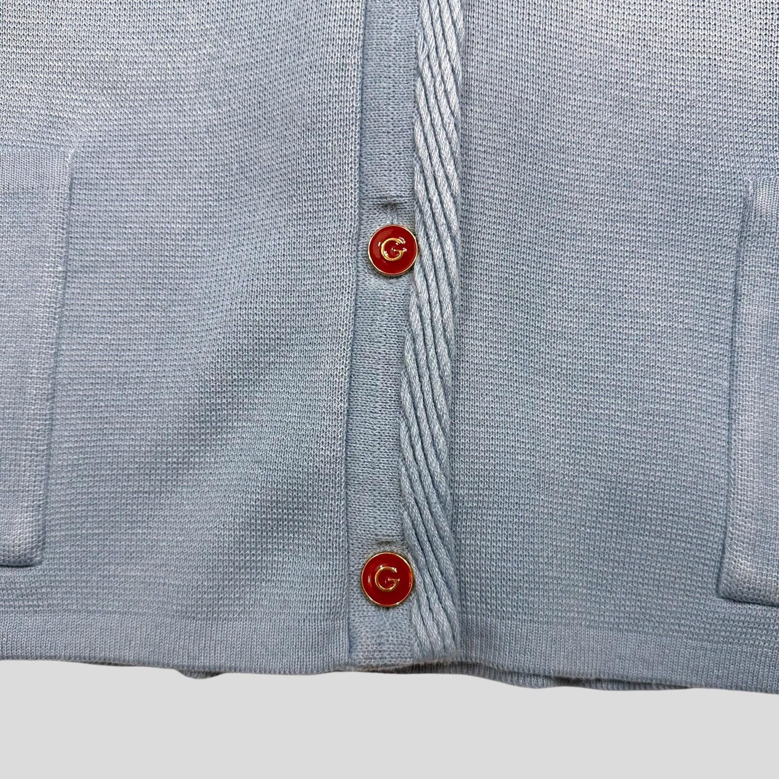 Gucci Gucci by Tom Ford 00’s Baby Blue Cable Knit Cardigan - M/L Size US L / EU 52-54 / 3 - 4 Thumbnail