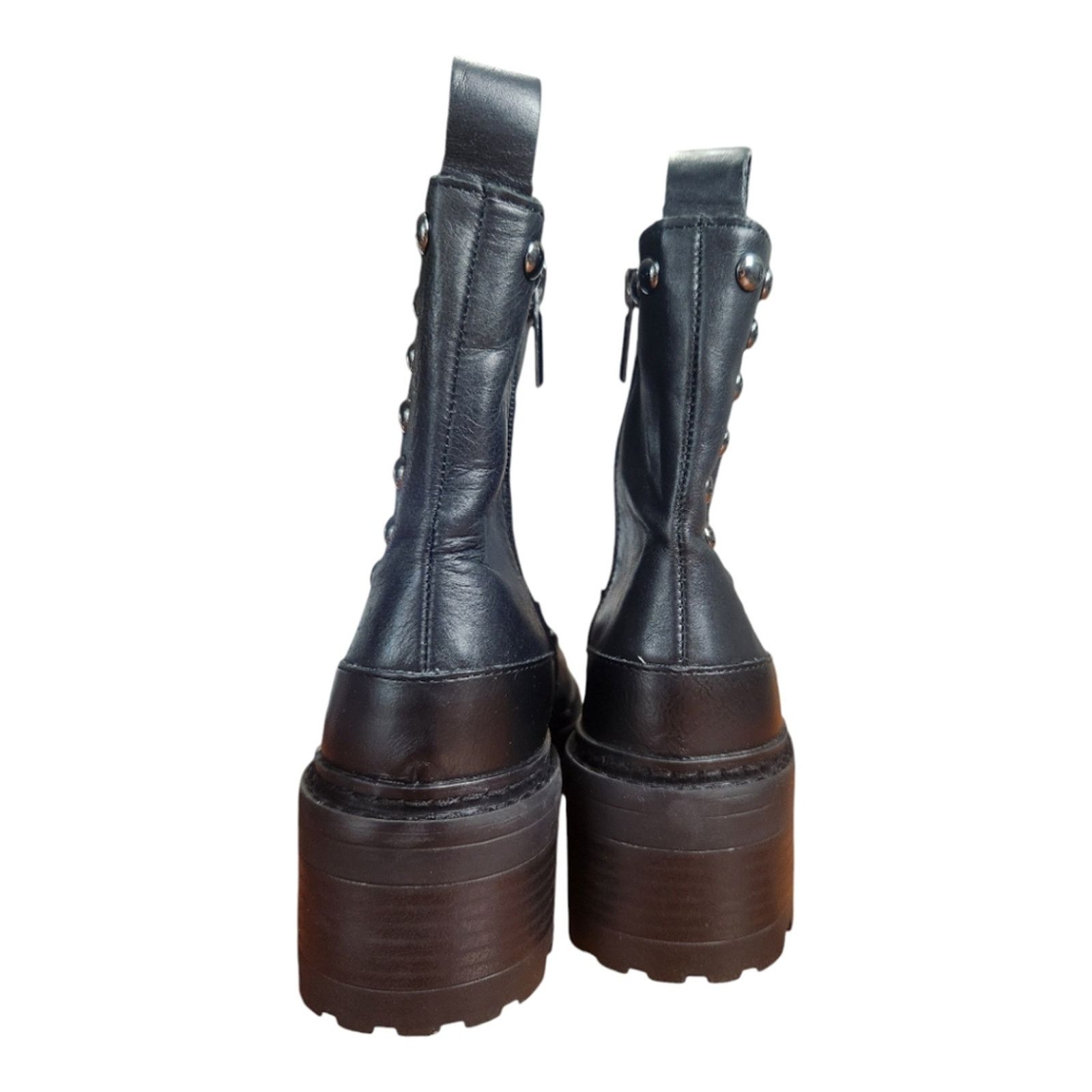 Karl Lagerfeld Karl Lagerfeld Breck Studded Leather Boots Chunky Black Sz 6 Size US 6 / IT 36 - 5 Thumbnail