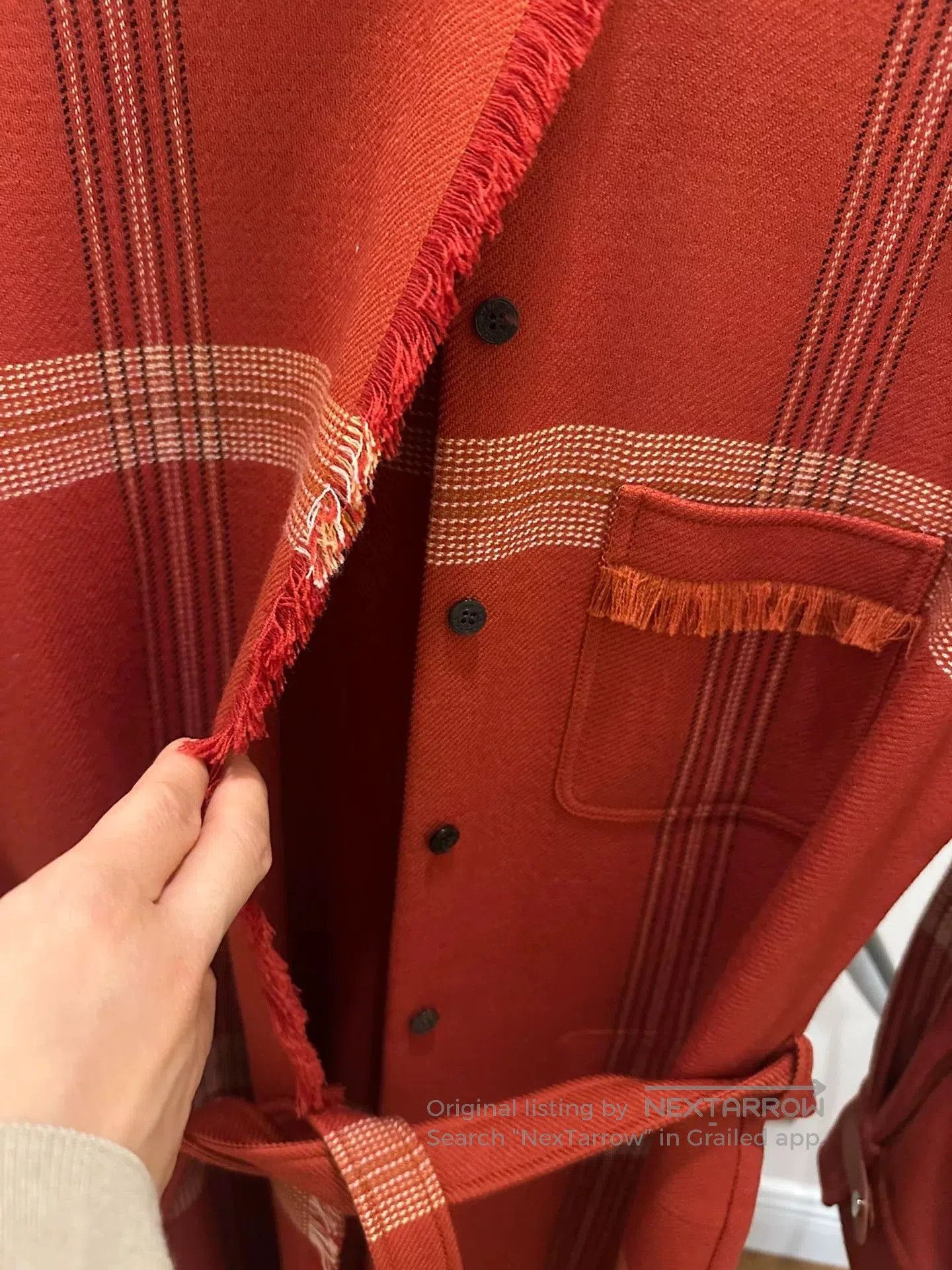 Burberry long wool coat with classic check pattern. Size US M / EU 48-50 / 2 - 3 Thumbnail