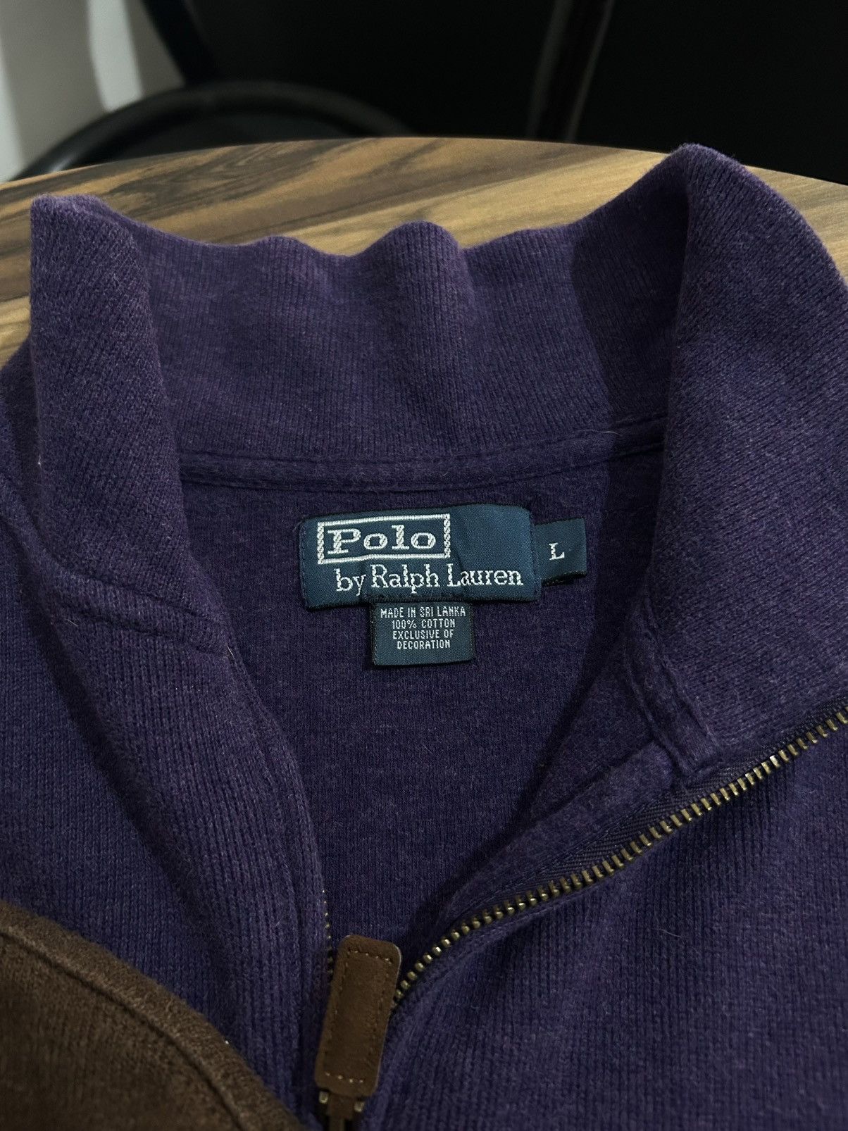 Polo Ralph Lauren Polo Ralph Lauren Purple Quarter Zip Sweater Size US L / EU 52-54 / 3 - 3 Thumbnail