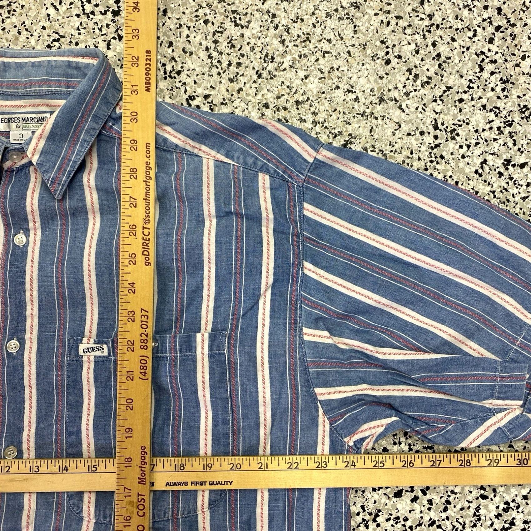 Guess VINTAGE GUESS Jeans Shirt Mens Large Blue Denim Button Up Size US L / EU 52-54 / 3 - 3 Thumbnail