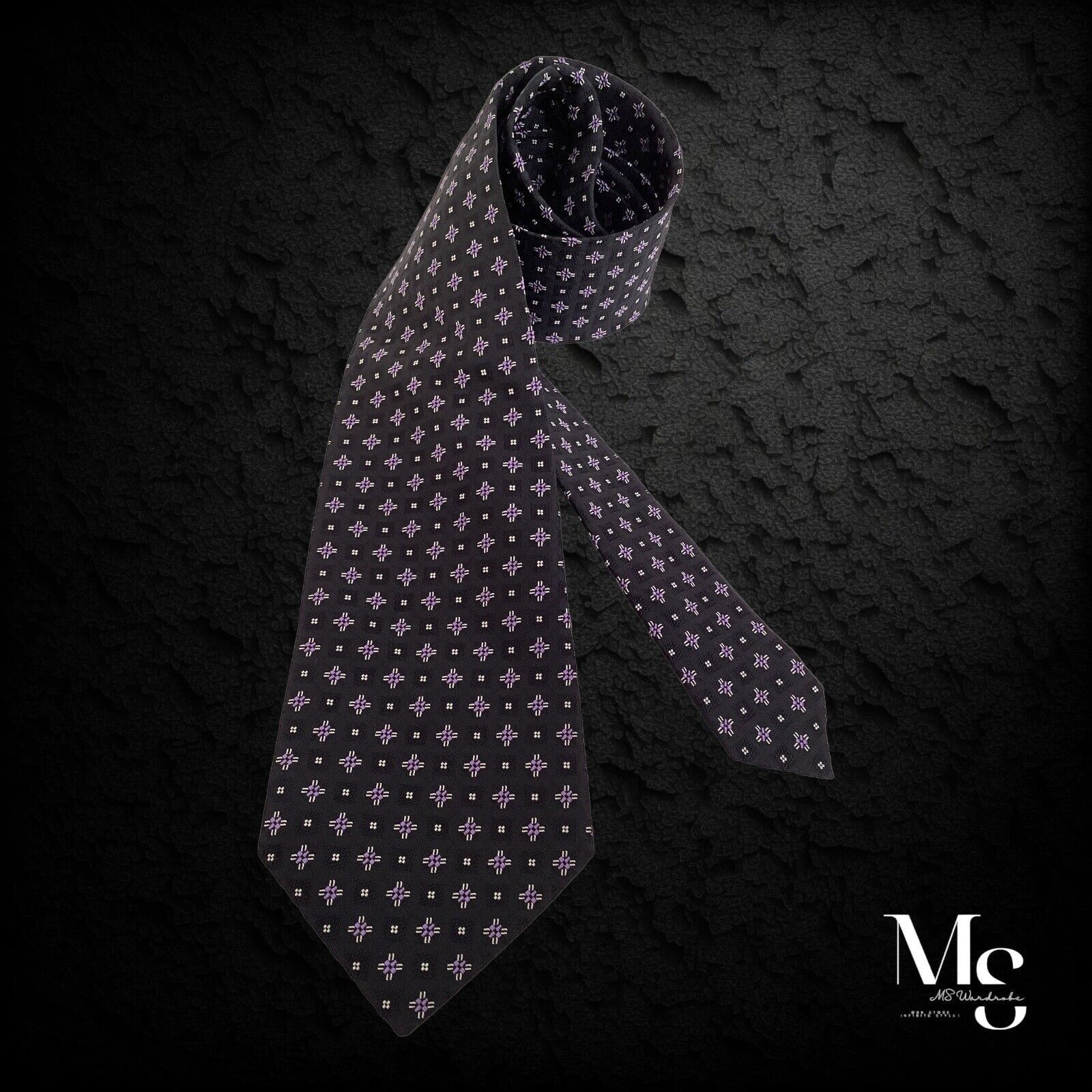Polo Ralph Lauren POLO BY RALPH LAUREN Black Geometric Tie Hand Made In Italy Size ONE SIZE - 1 Thumbnail