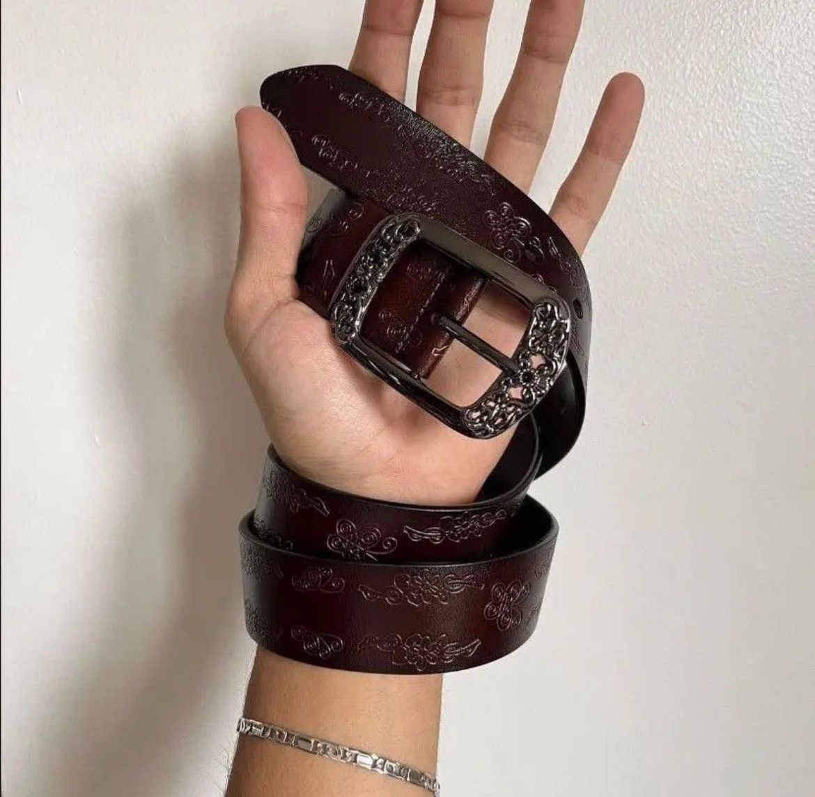 Cowboy Equipment × Vintage vintage style brown american western floral design belt Size ONE SIZE - 7 Thumbnail