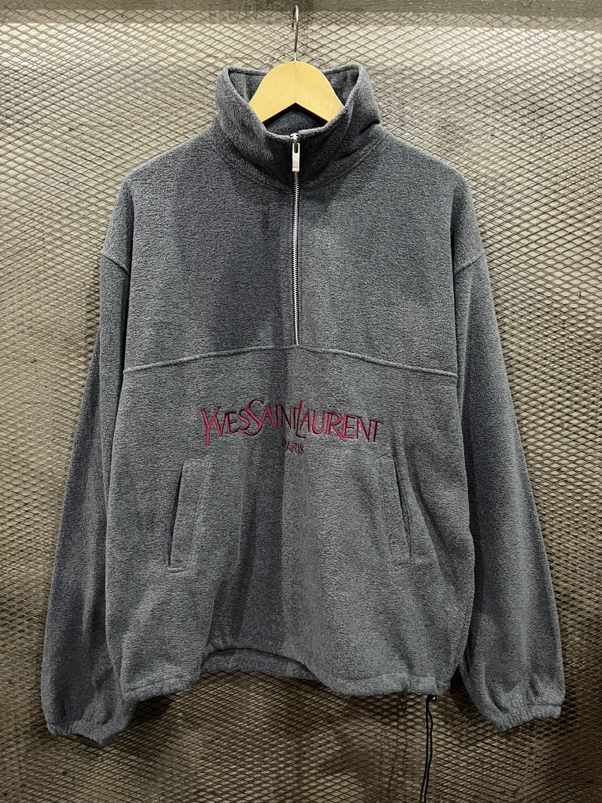 Yves Saint Laurent Yves Saint Laurent Fleece Jacket Ysl Half Zip Size US L / EU 52-54 / 3 - 1 Thumbnail