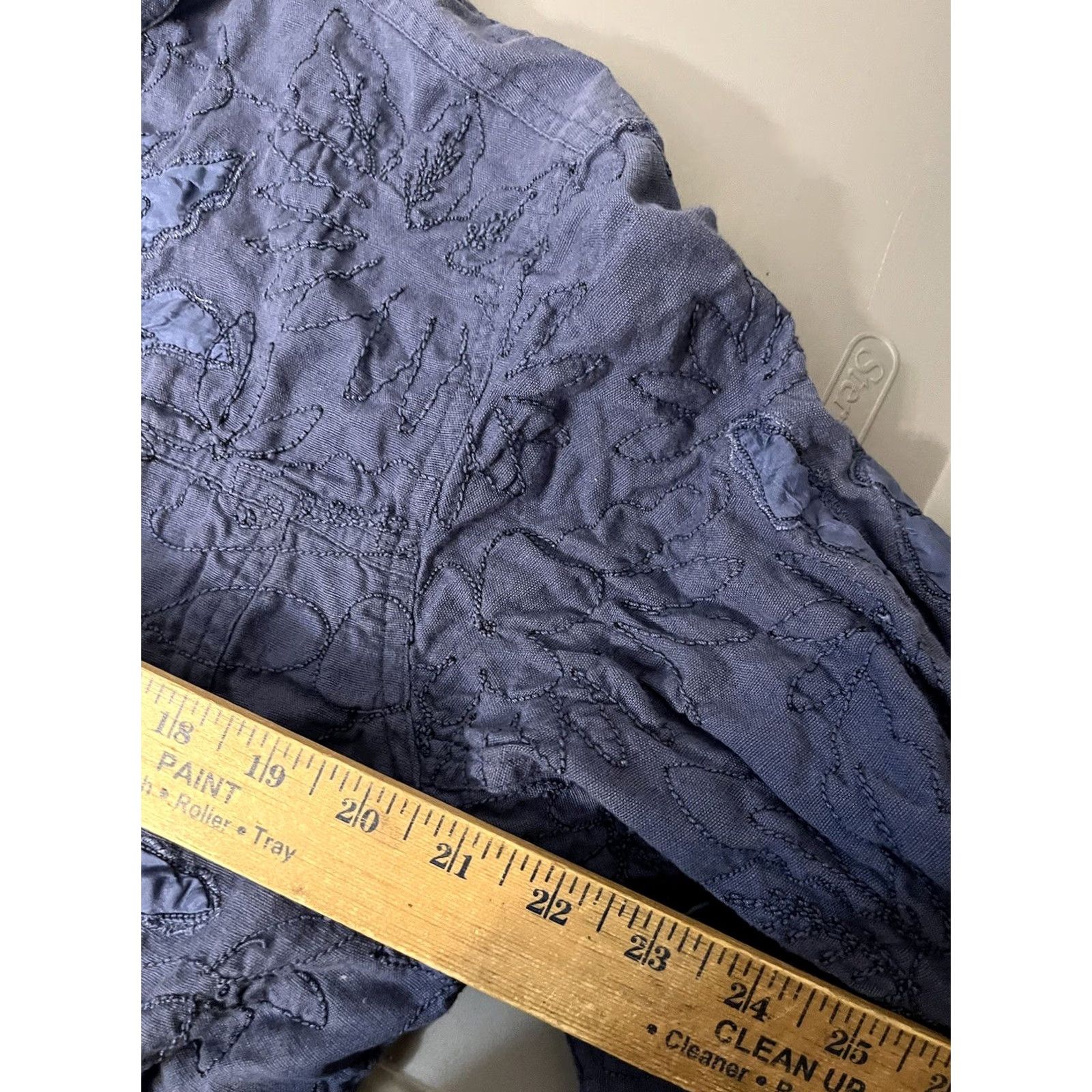 Vintage CHICO'S Jacket Blue Size 3 Long Sleeve Button Front Women Cotton & Linen Blend Basic Jacket adults Womens Size XS / US 0-2 / IT 36-38 - 5 Thumbnail