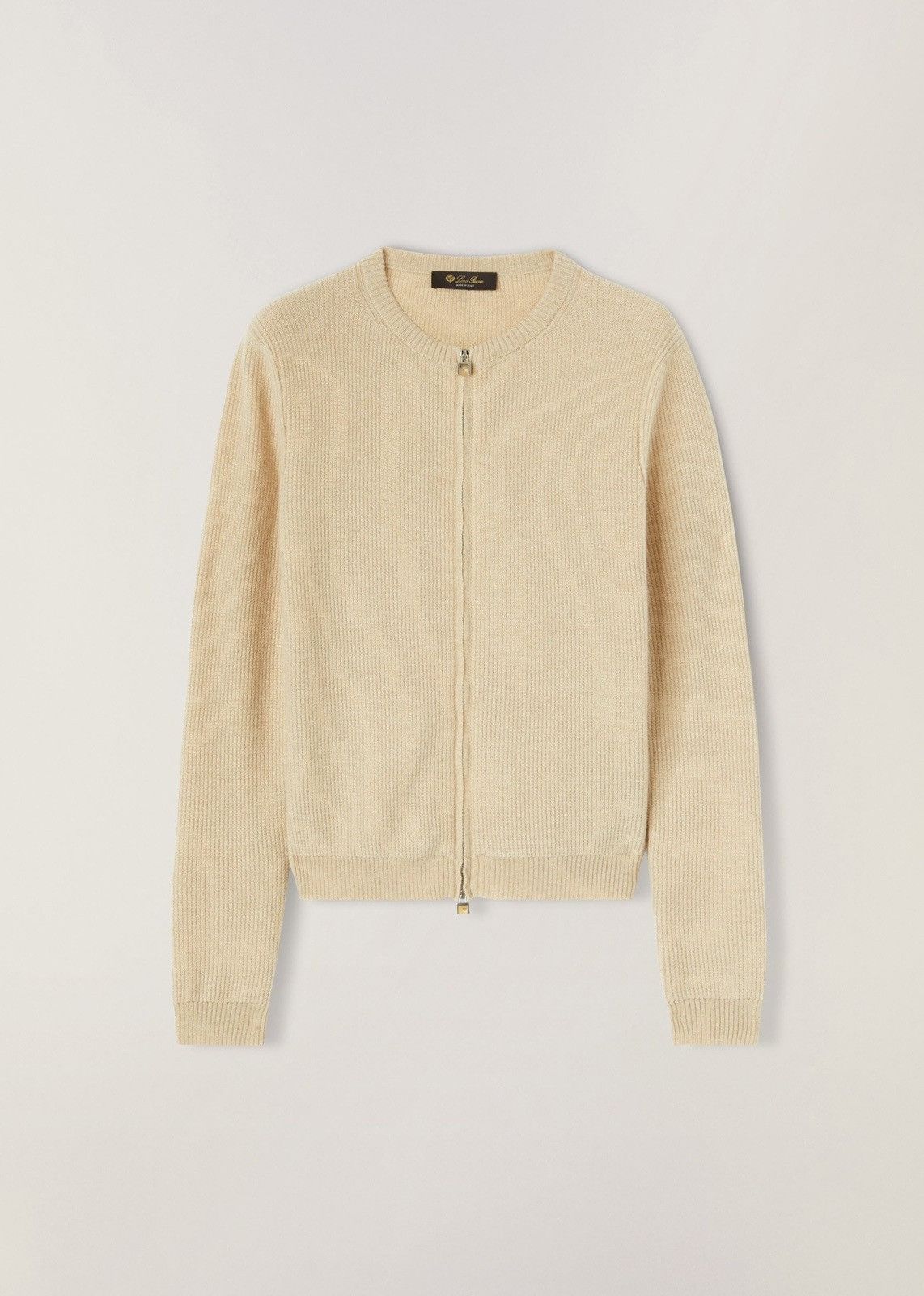 Loro Piana o1srvl11e0825 FAM7831 Vinci Bomber Sweater in Beige Size XS / US 0-2 / IT 36-38 - 1 Thumbnail