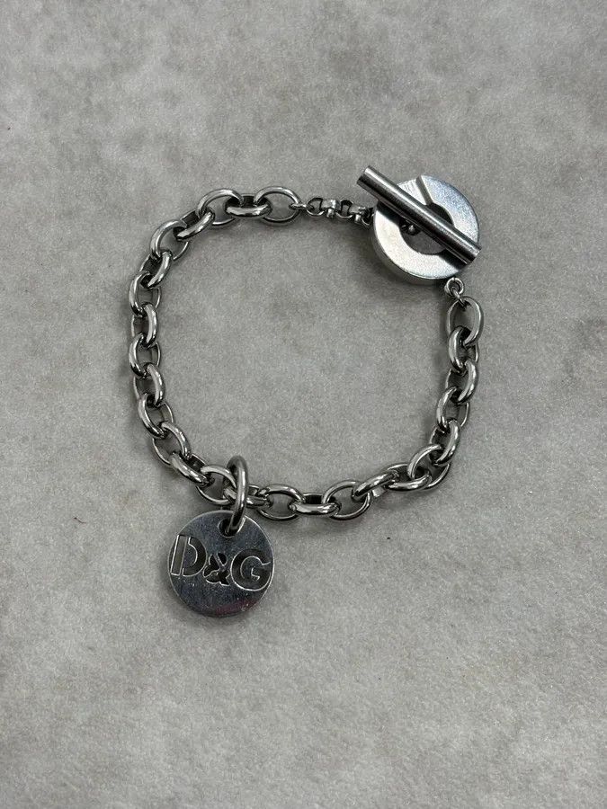 Dolce & Gabbana 2000s Dolce & Gabbana Logo Anchor Chain Link Bracelet Size ONE SIZE - 1 Thumbnail