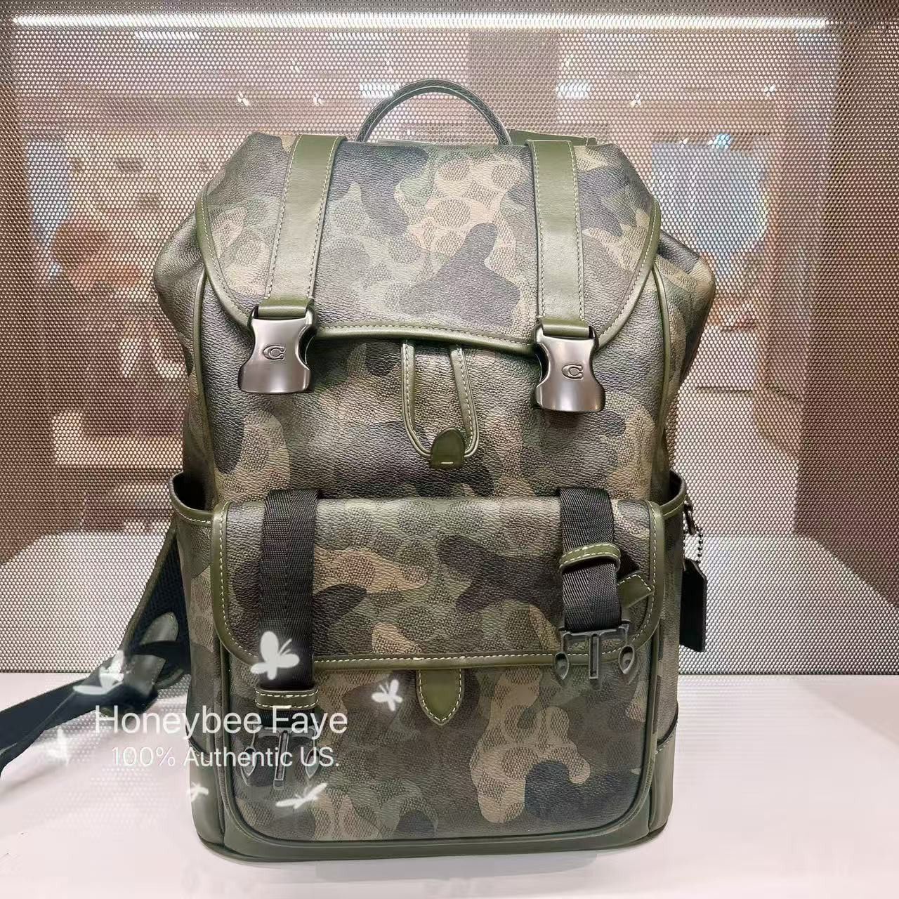 Coach Signature Camo League Flap Backpack In Signature Camo CAF98 Size ONE SIZE - 2 Thumbnail