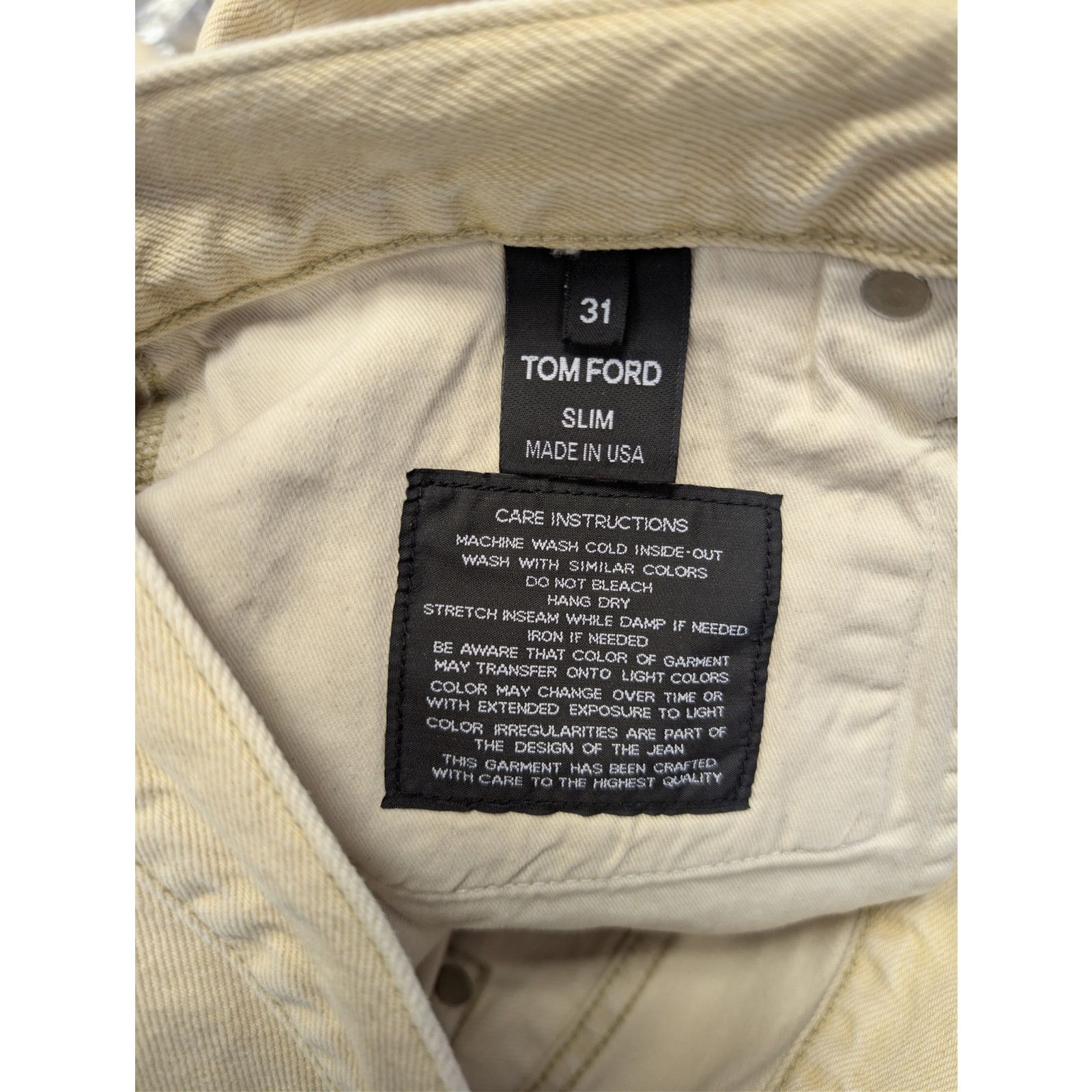 Tom Ford o1rshd1 Slim Denim Jeans in Beige Size US 31 - 16 Thumbnail