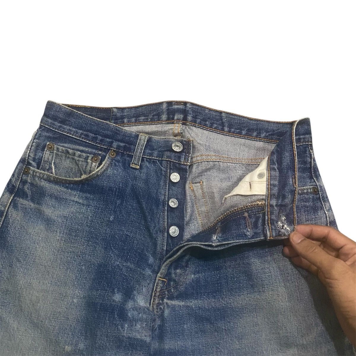 Denime ‼️LAST DROP‼️Denime Lot178 Selvedge Faded Distressed Denim Size US 31 - 12 Thumbnail