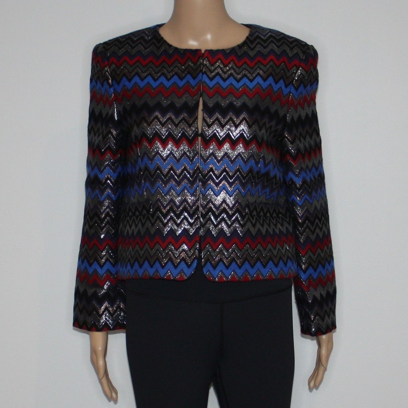 Alice + Olivia Kidman Box Blazer Metallic Print Jacket size M MSRP $597 Size M / US 6-8 / IT 42-44 - 7 Thumbnail