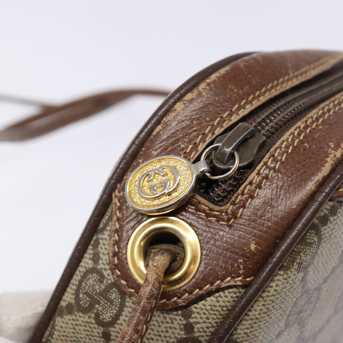 Gucci GUCCI GG Supreme Web Sherry Line Shoulder Bag Pvc Beige Gold Size ONE SIZE - 15 Thumbnail