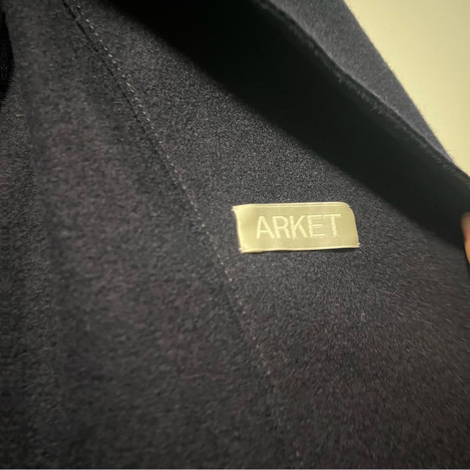 Arket NWT ARKET Belted Wool Jersey Jacket Dark Navy Blue Large Size L / US 10 / IT 46 - 6 Thumbnail