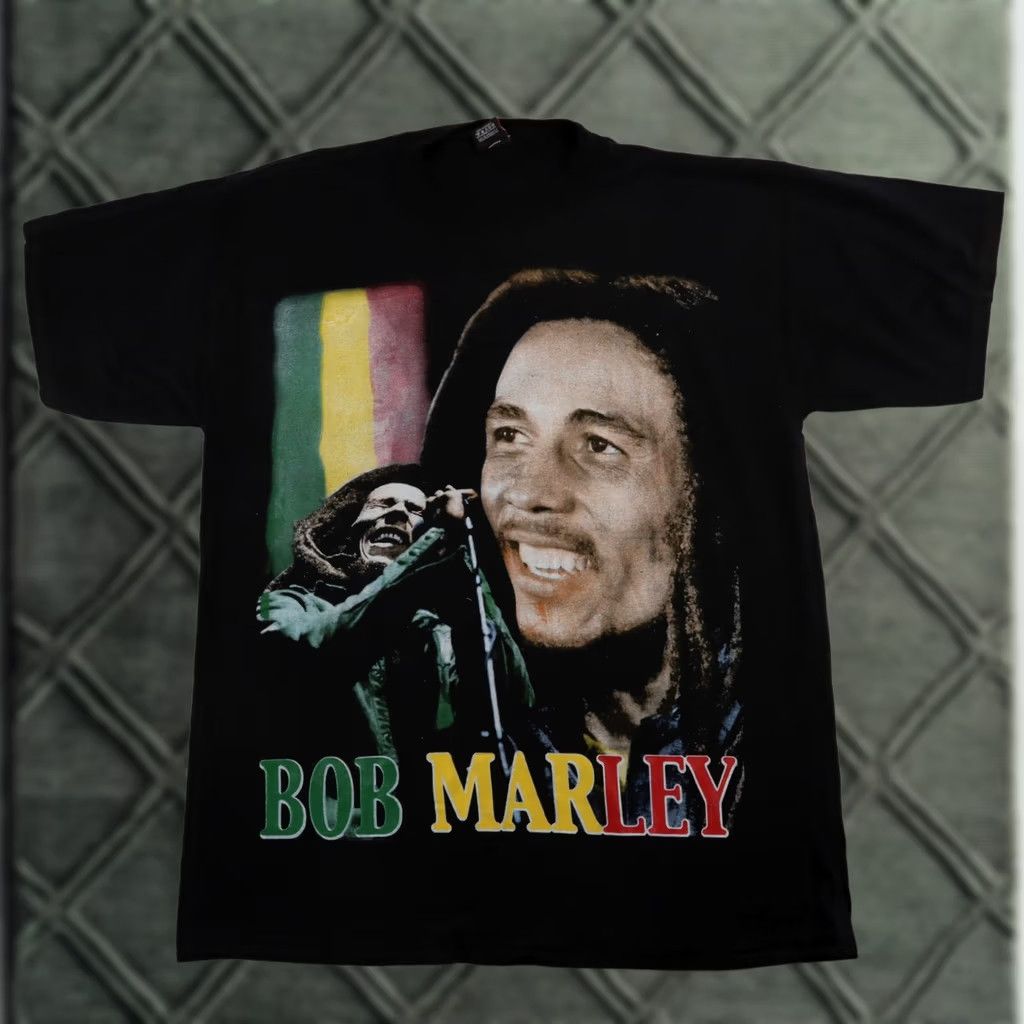 Vintage DEMENTED ROCK Bob Marley Mens T-Shirt XL Black Double Sided Print in Black DEMENTES RARE Shirt Mens XL Black Music 90s Size US XL / EU 56 / 4 - 1 Thumbnail