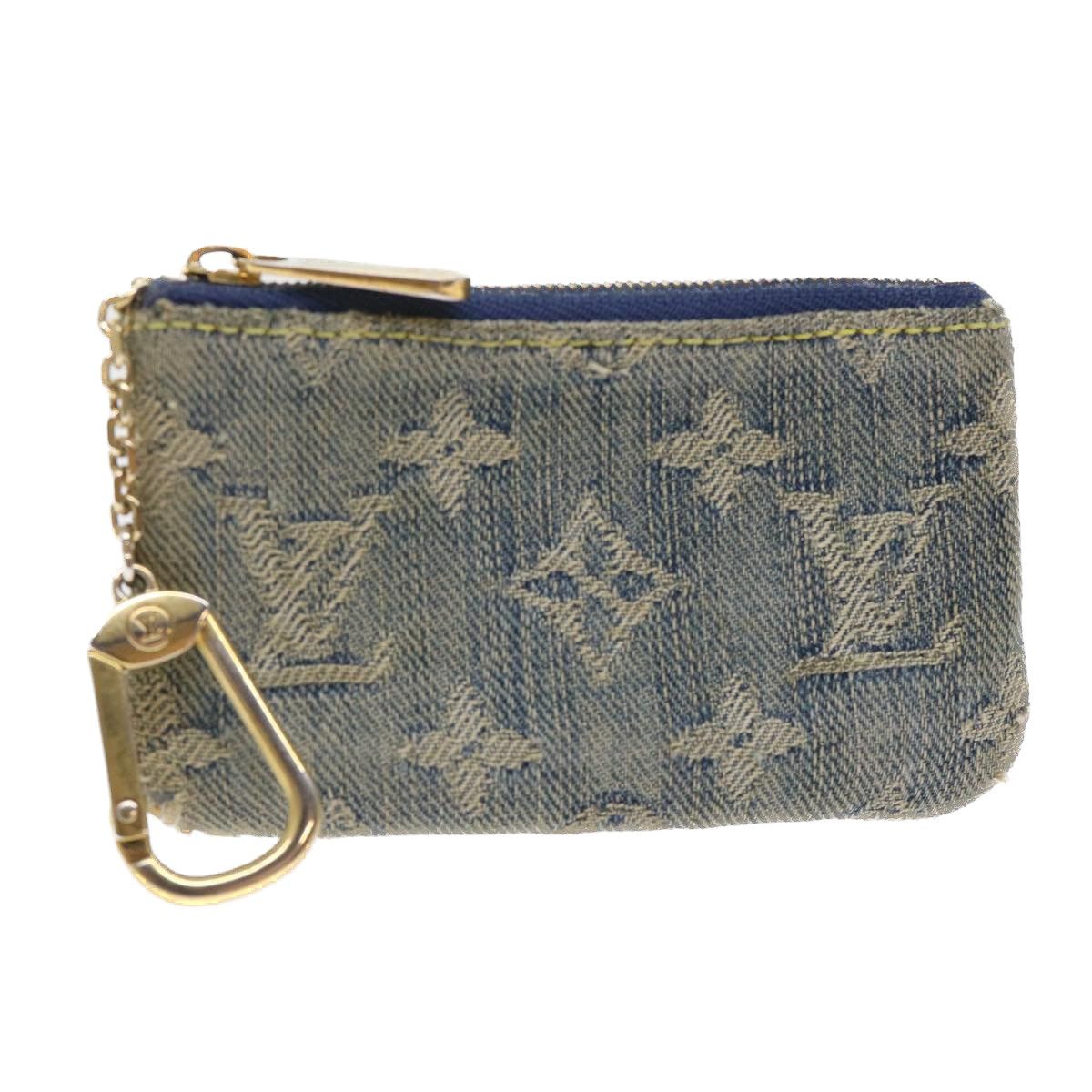 LOUIS VUITTON Monogram Denim Pochette Cles Coin Purse Blue M95343