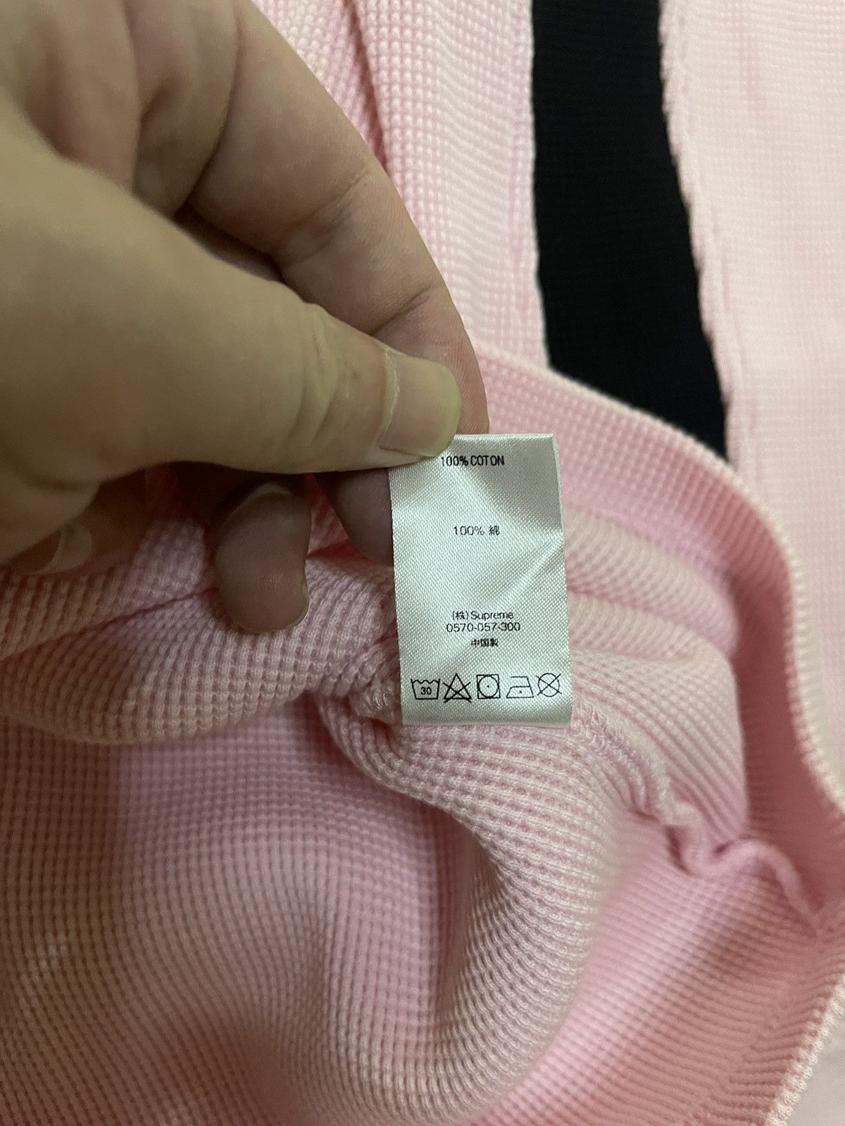 Supreme Supreme panel stripe waffle thermal pink crew Size US L / EU 52-54 / 3 - 5 Thumbnail