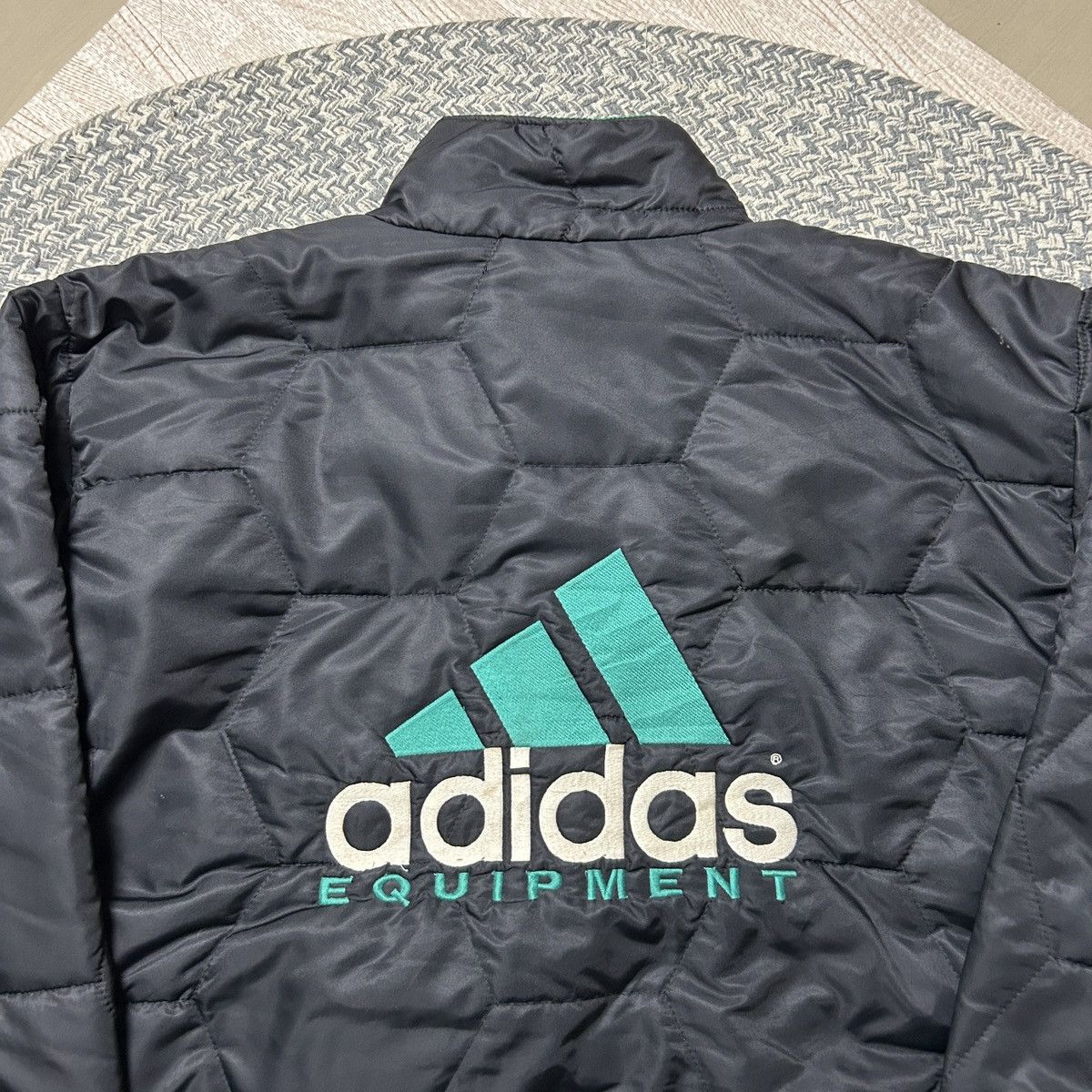 Adidas × Equipment × Vintage Vintage90s Adidas Equipment Big Logo Black Jacket Coat Size US L / EU 52-54 / 3 - 7 Thumbnail