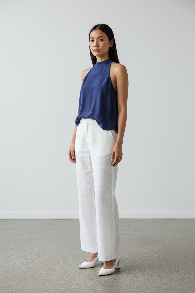 Zimmermann ZIMMERMAN Navy Blue 100%Silk, Racerback Top Size S / US 4 / IT 40 - 4 Thumbnail
