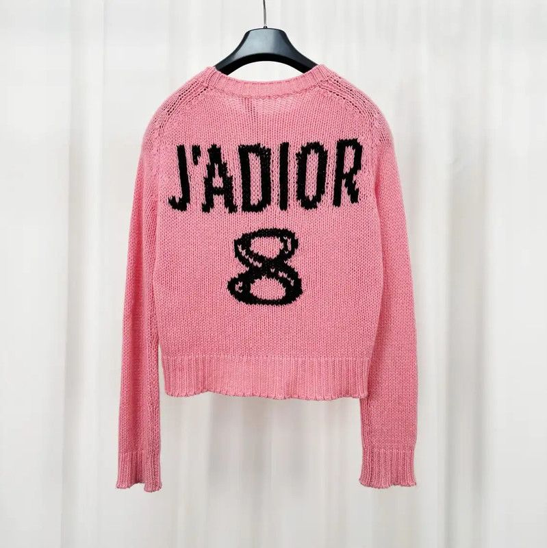 Dior Dior Pink Lettered Knit Sweater for Women 0089 Size XS / US 0-2 / IT 36-38 - 1 Thumbnail