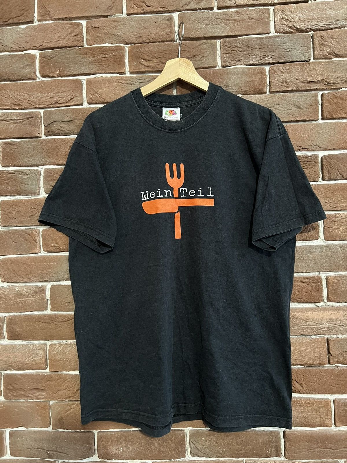 image of Band Tees x Rock T Shirt 00S Rammstein Mein Teil Vintage T-Shirt Y2K Metal Band in Black (Size Larg