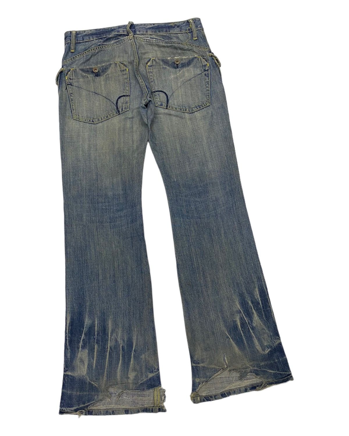 Hysteric Glamour FLARED🔥HYSTERIC OG STYLE BACK NUMBER DISTRESSED DENIM JEANS Size US 32 / EU 48 - 4 Thumbnail