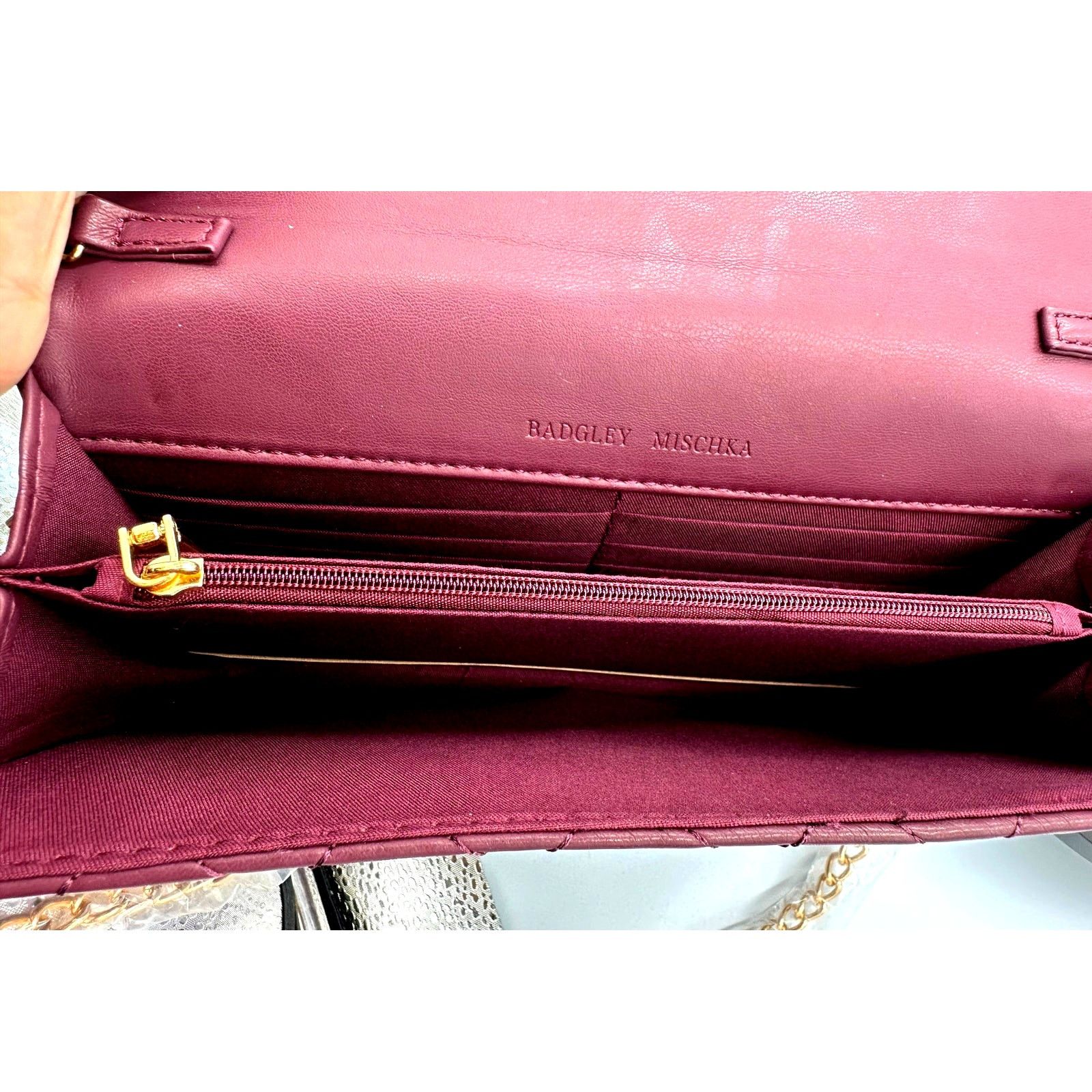 Badgley Mischka Badgley Mischka Diamond Quilt Convertible Crossbody Bag Plum Size ONE SIZE - 10 Thumbnail