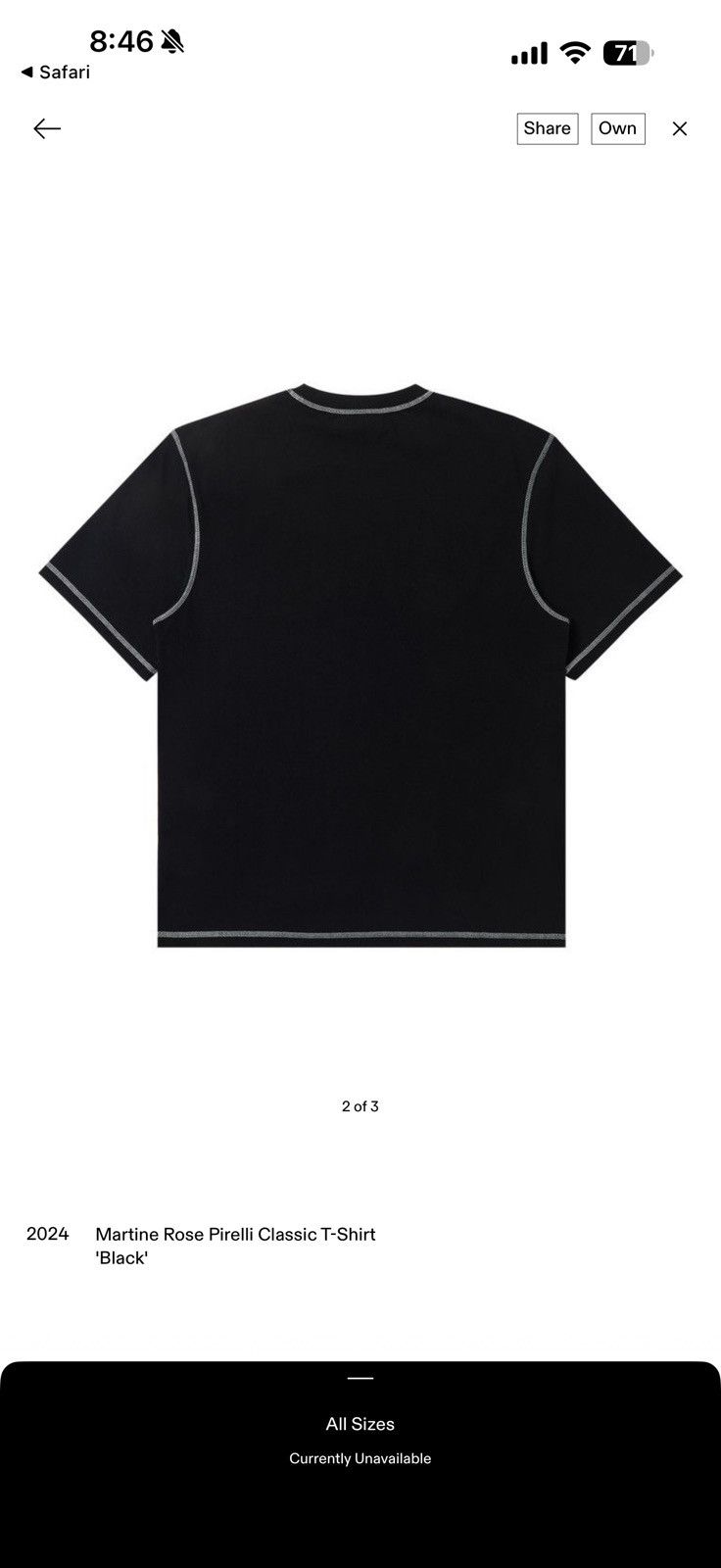 Martine Rose Martine Rose Pirelli Classic T Shirt. Size US S / EU 44-46 / 1 - 2 Thumbnail