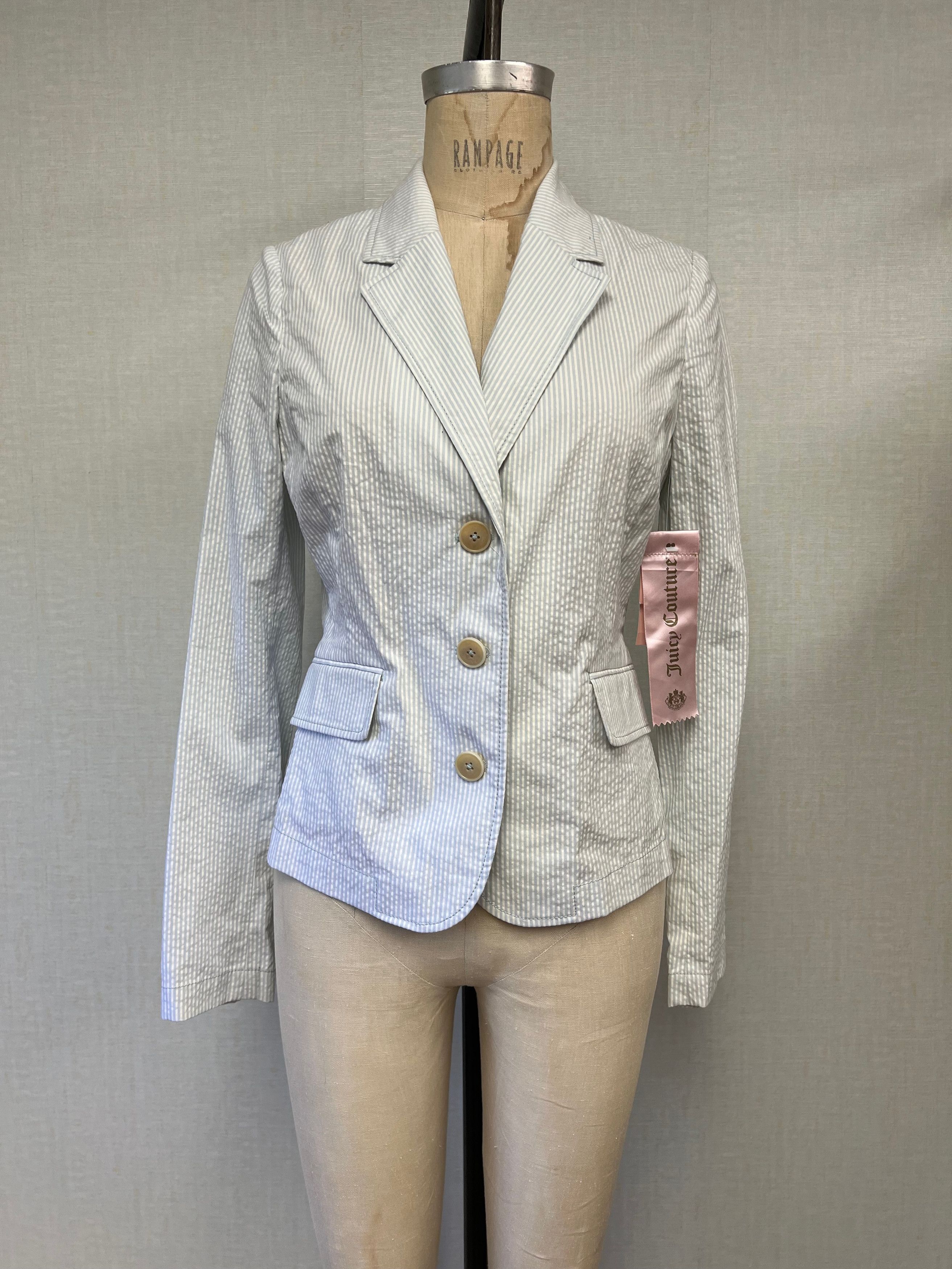 Juicy Couture NWT 2000s Juicy Couture Seersucker Jacket Blazer size 6 Size M / US 6-8 / IT 42-44 - 1 Thumbnail