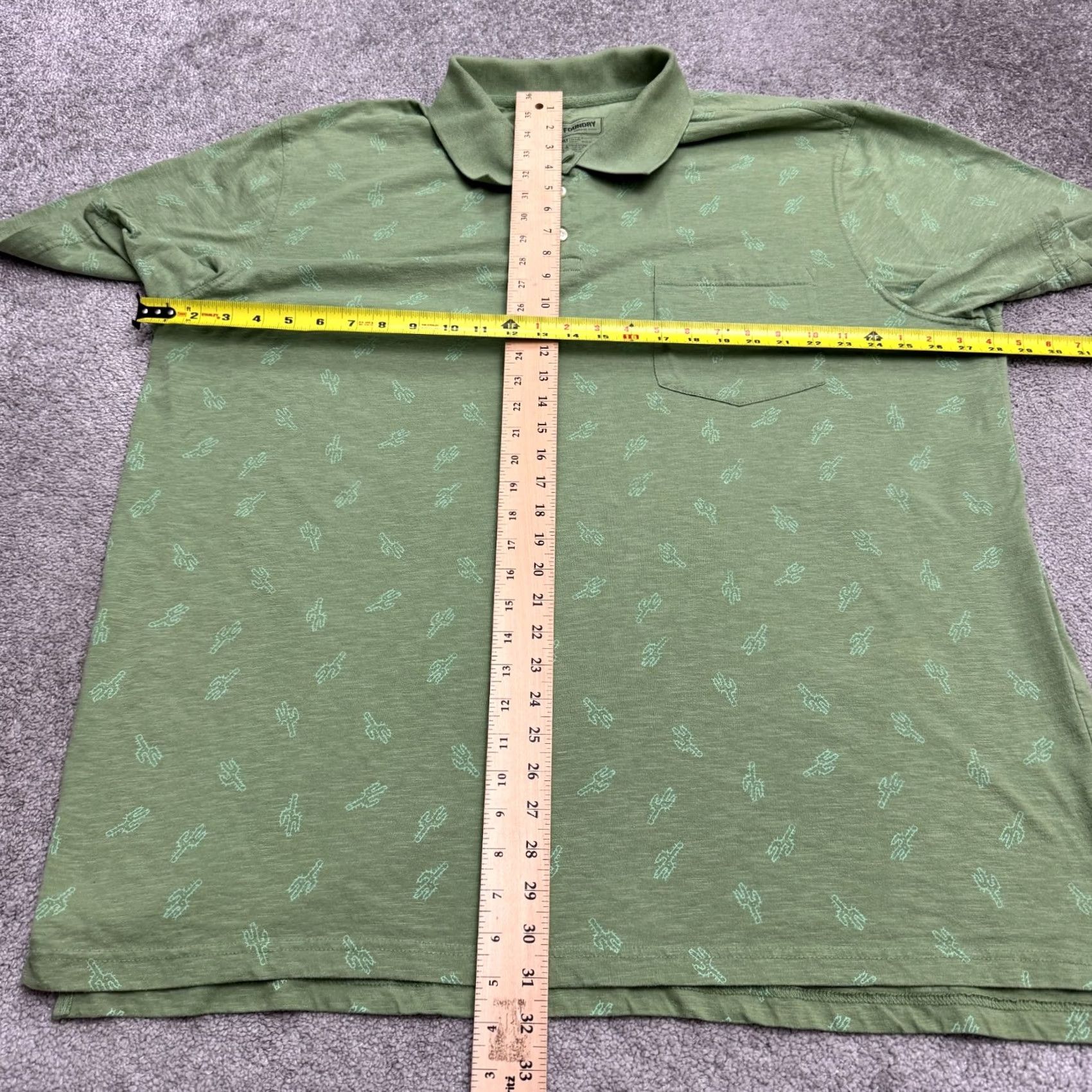 Vintage Foundry Cactus Polo Shirt Mens 3XL Green Short Sleeve Slub Cotton Polo Size US XXL / EU 58 / 5 - 7 Thumbnail