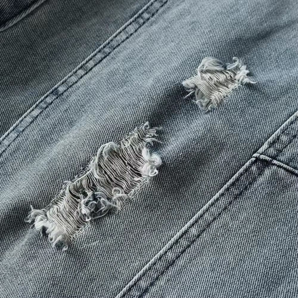 Japanese Brand × Jean Distressed Hole Washed Blue Baggy Cargo Jean Size US 31 - 4 Thumbnail
