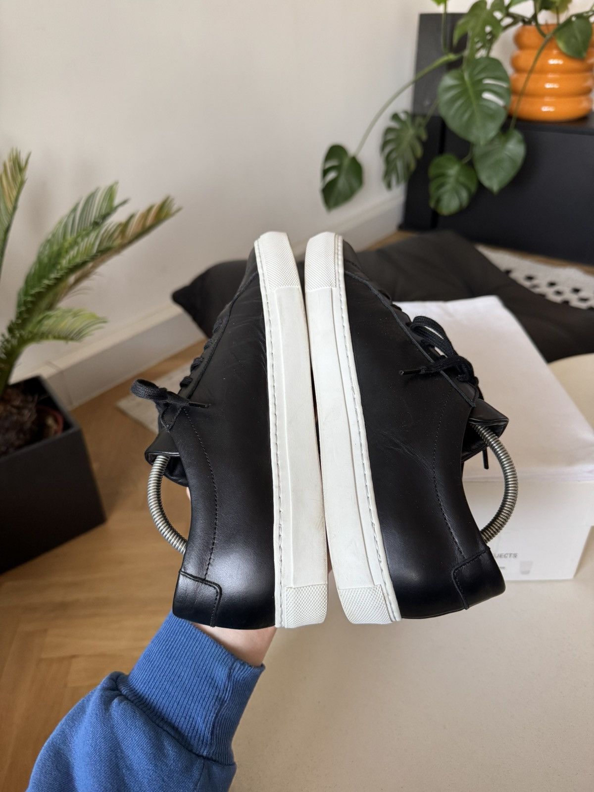 Common Projects Common Projects Achilles Low Black Luxury Leather Sneakers Size US 6.5 / EU 39-40 - 8 Thumbnail