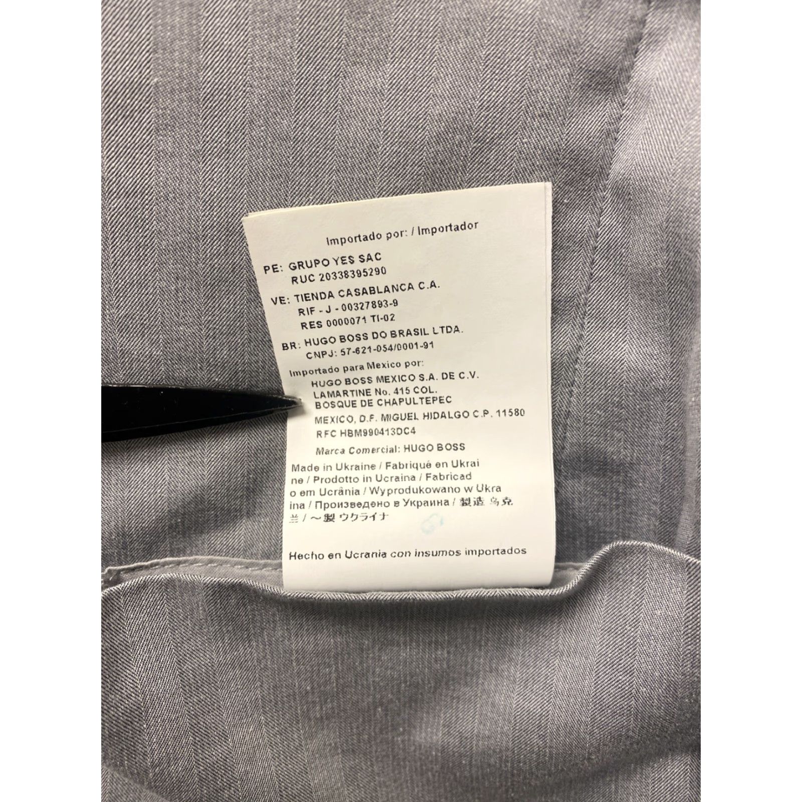 Hugo Boss HUGO BOSS Mens Slim Fit Suit Jacket Gray 42R / 148-2 Cotton Polyester Regular Two-Button Chest 43 in Light Gray Size 42R - 7 Thumbnail