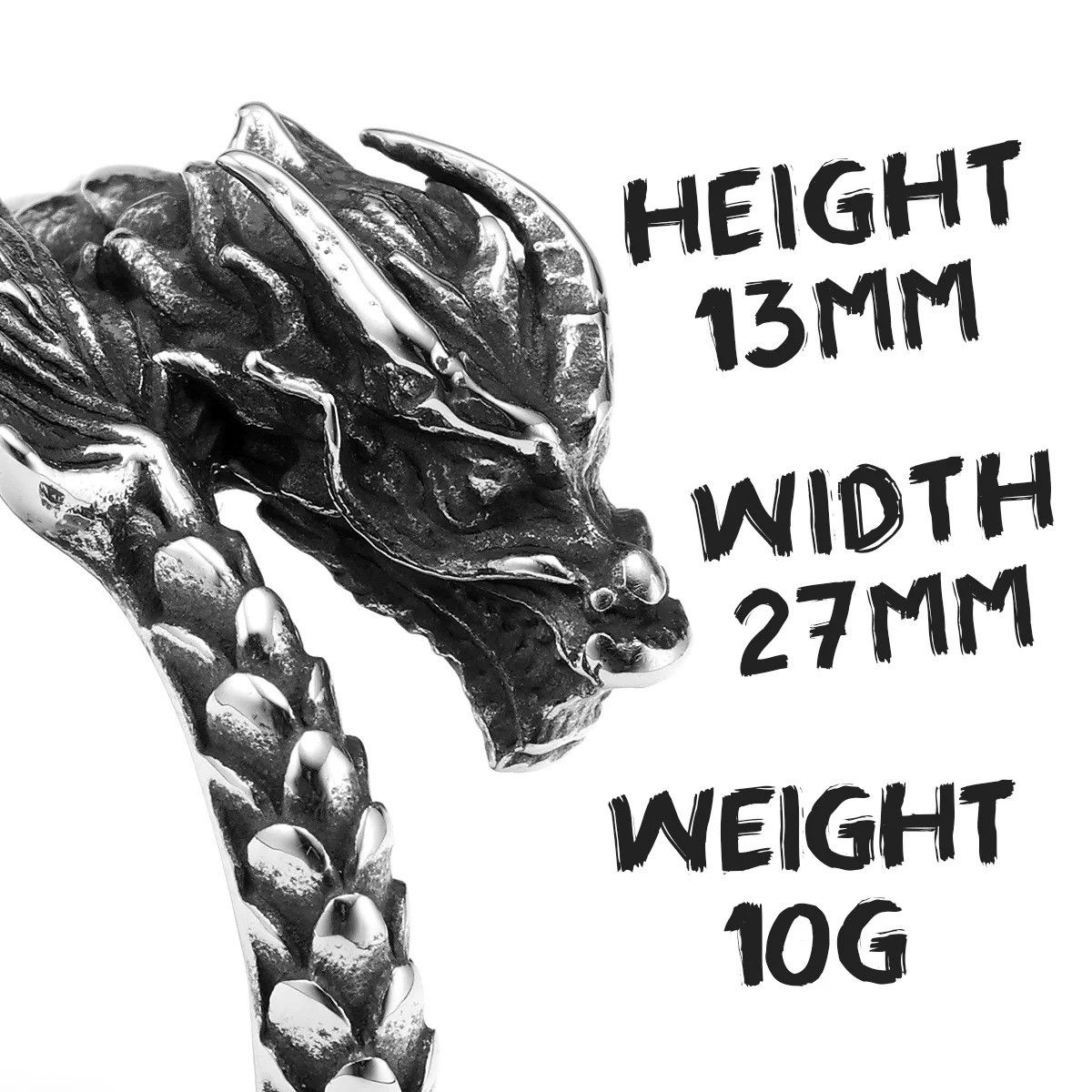 Jewelry Punk Dragon Ring Streetwear Jewelry Fashion Gift Size ONE SIZE - 7 Thumbnail