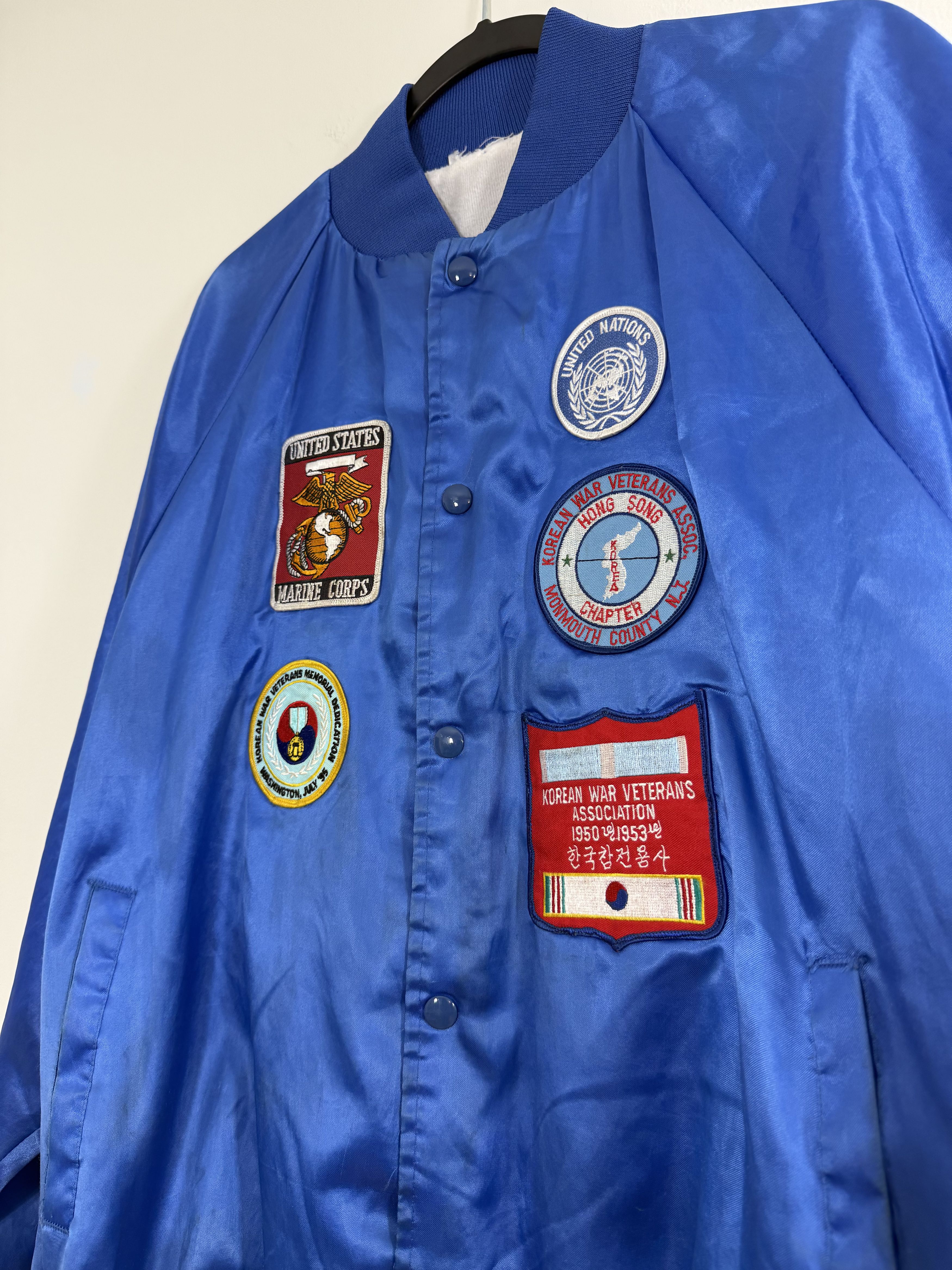 Vintage Blue Silk "Korea War Veterans" Jacket Size US L / EU 52-54 / 3 - 2 Thumbnail