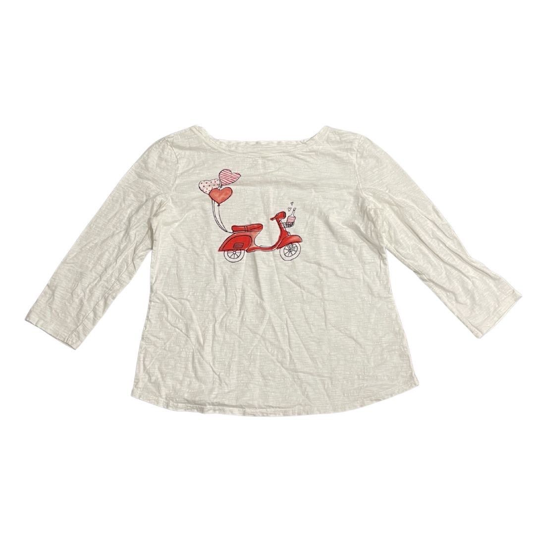 Talbots Graphic Heart Balloon Tee Shirt SZ Small Valentine Artsy Fun Size S / US 4 / IT 40 - 1 Thumbnail