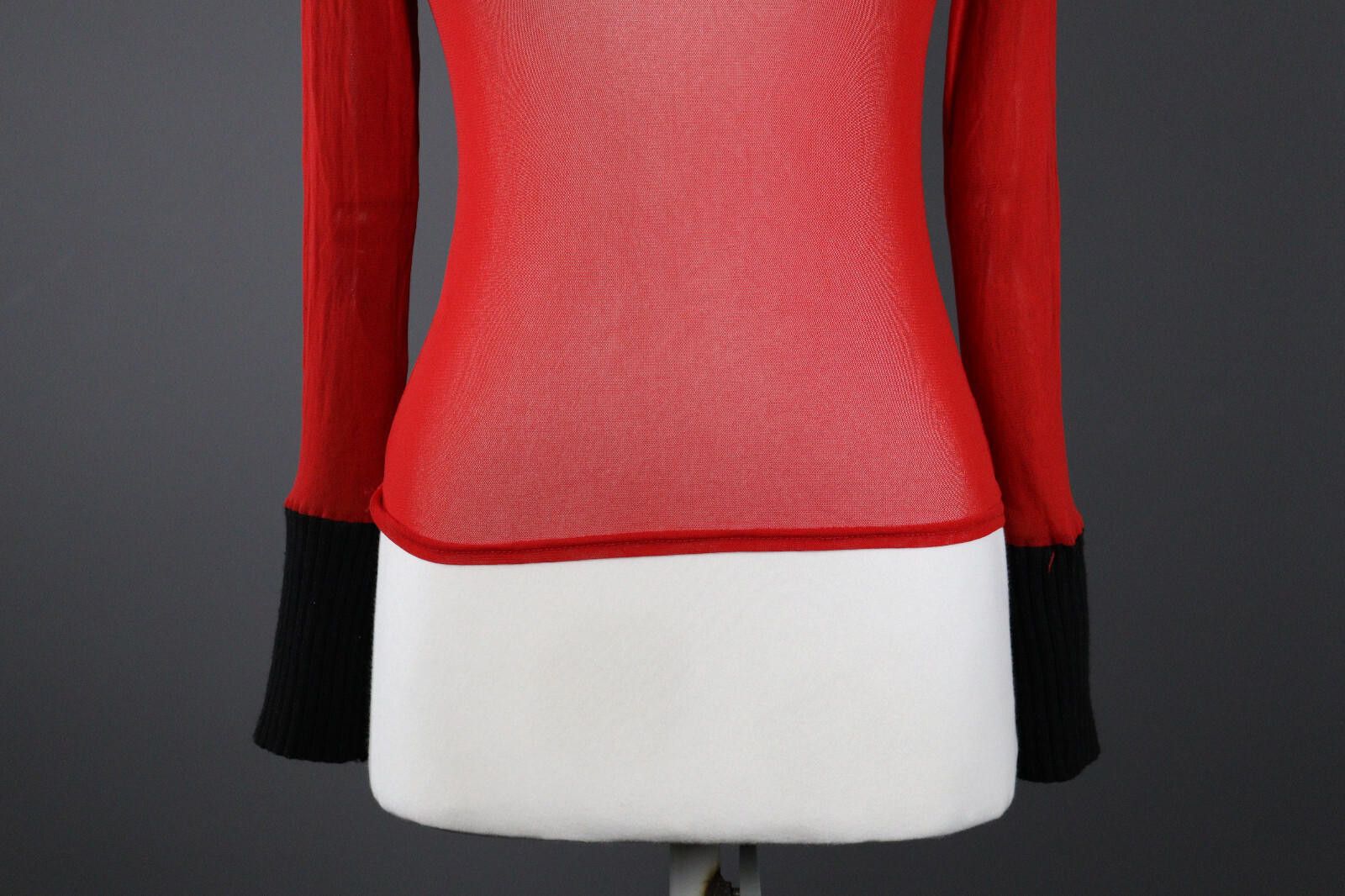Designer Quinze Heures Trente Illusion Casual High Neck Mesh Sweater Size M / US 6-8 / IT 42-44 - 4 Thumbnail