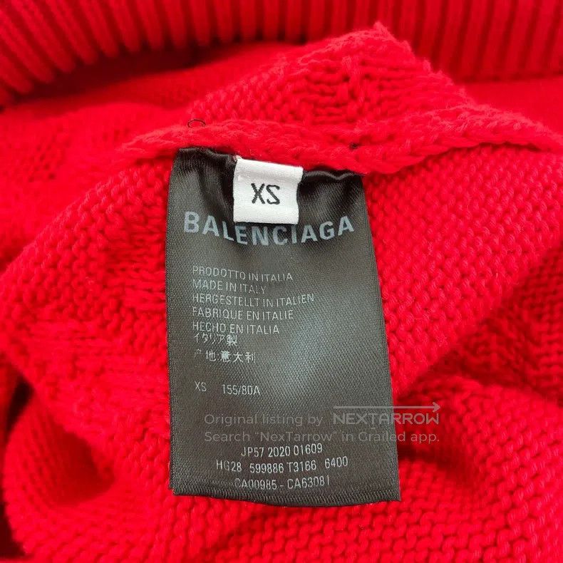 Balenciaga Balenciaga Red Knit Logo Top Size US XS / EU 42 / 0 - 7 Thumbnail