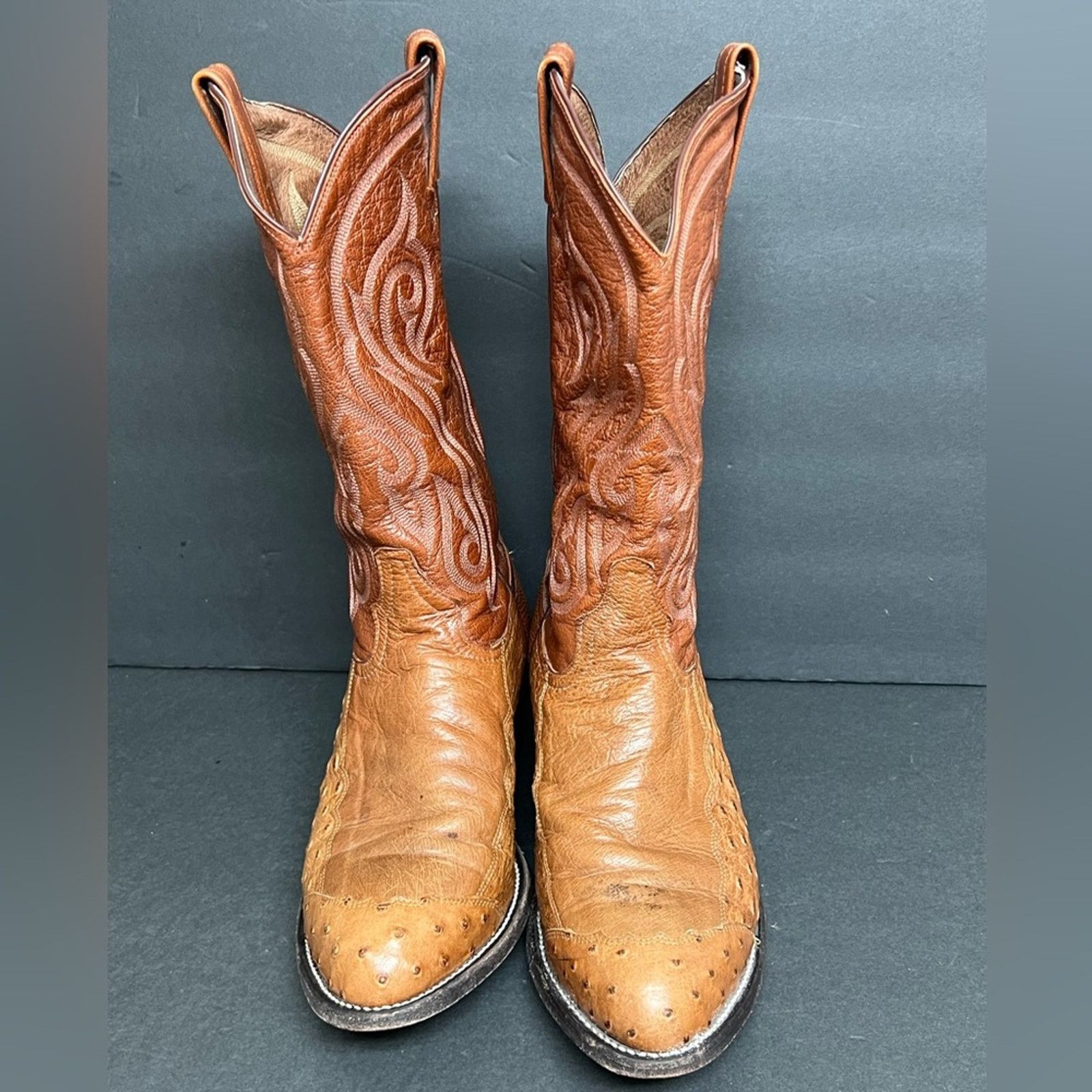 Tony Lama Tony Lama Peanut Brittle 4-Piece Ostrich Mens Boots SZ 9 EE Size US 9 / EU 42 - 5 Thumbnail