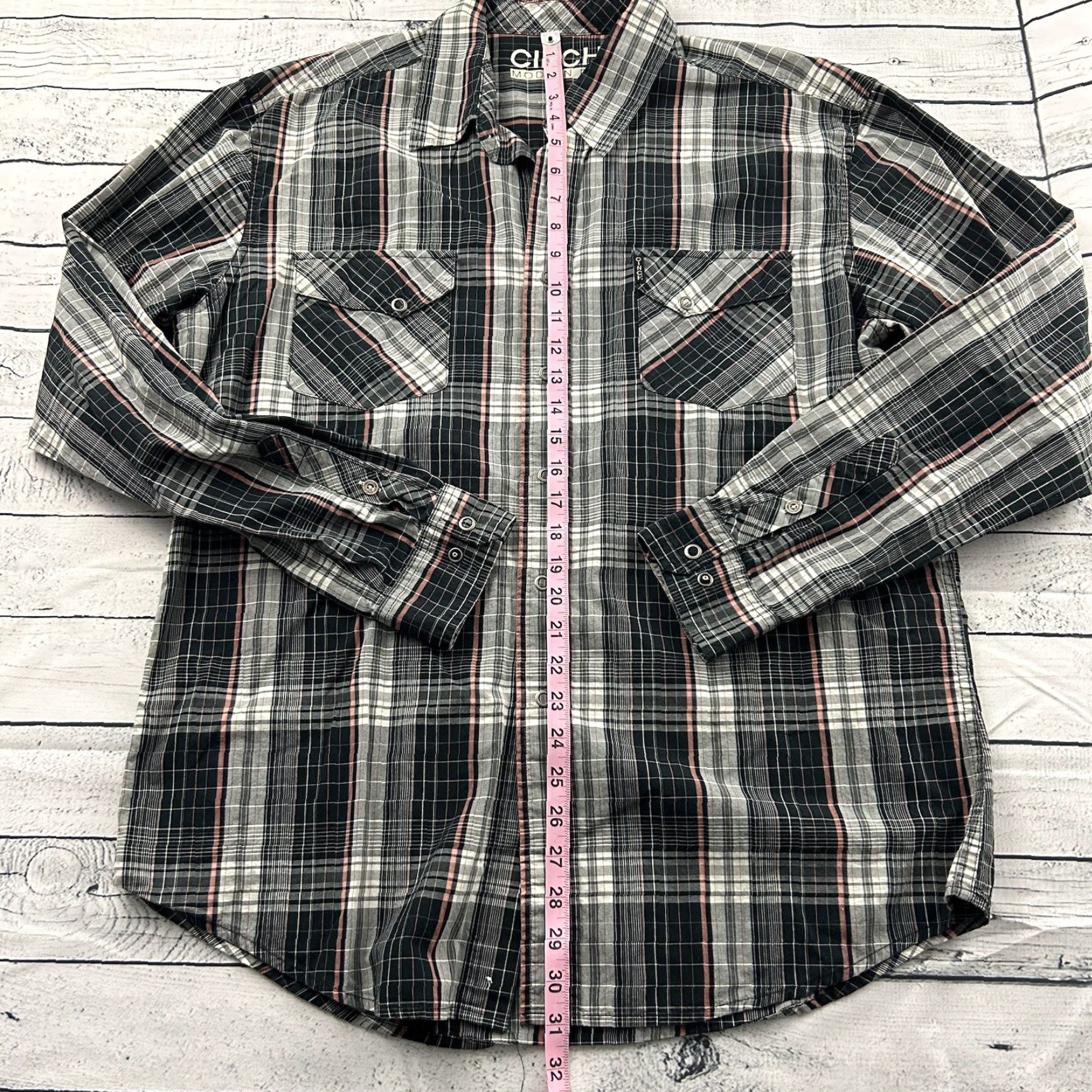 Vintage CINCH Plaid Long Sleeve Button-Up Shirt Mens L Black Snap Front Modern Western Size US L / EU 52-54 / 3 - 3 Thumbnail