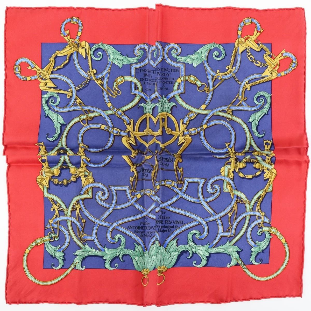 Hermes Hermes Carre 45 L'INSTRVCTION DV ROY Silk Scarf Red Size ONE SIZE - 3 Thumbnail