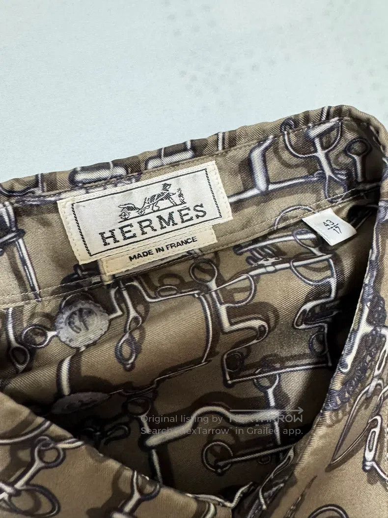 Hermes Hermes size 43 Mulberry Silk Short Sleeve Shirt Size US XL / EU 56 / 4 - 6 Thumbnail