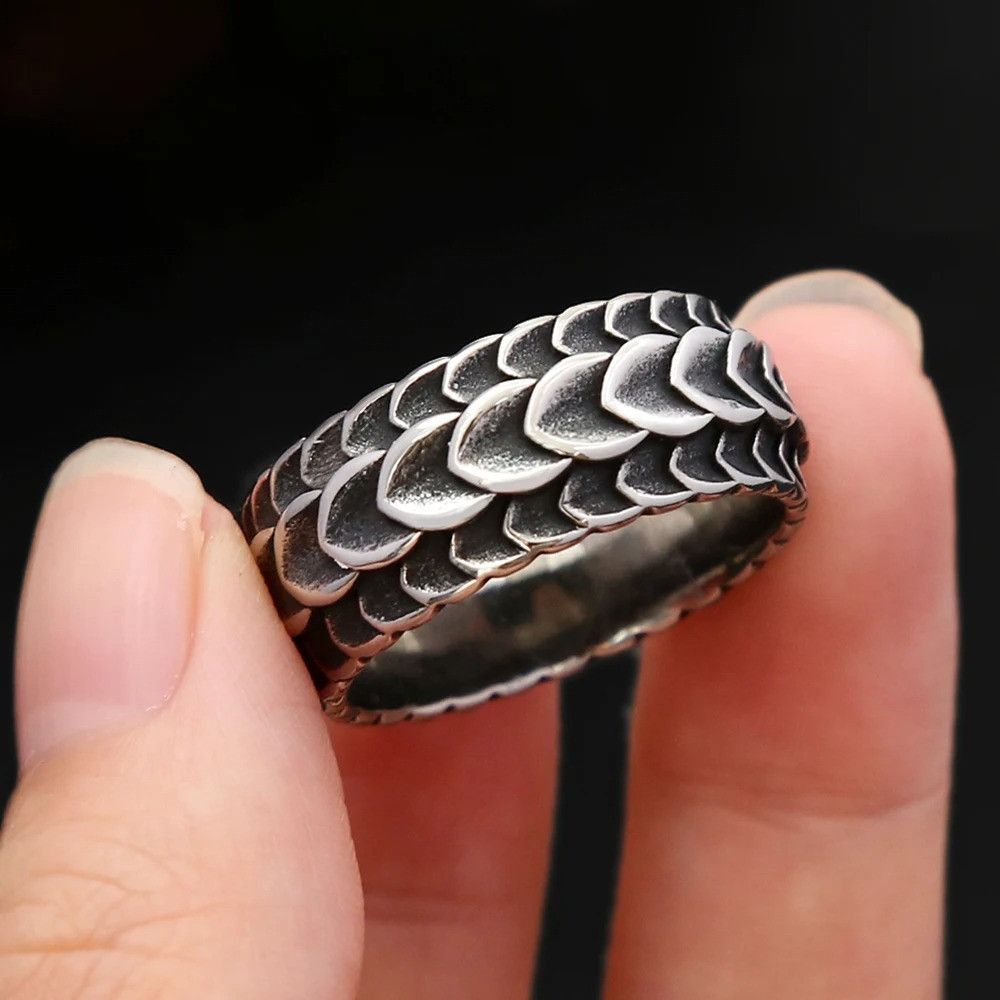 Jewelry Vikings Dragon Scale Ring Size ONE SIZE - 2 Thumbnail