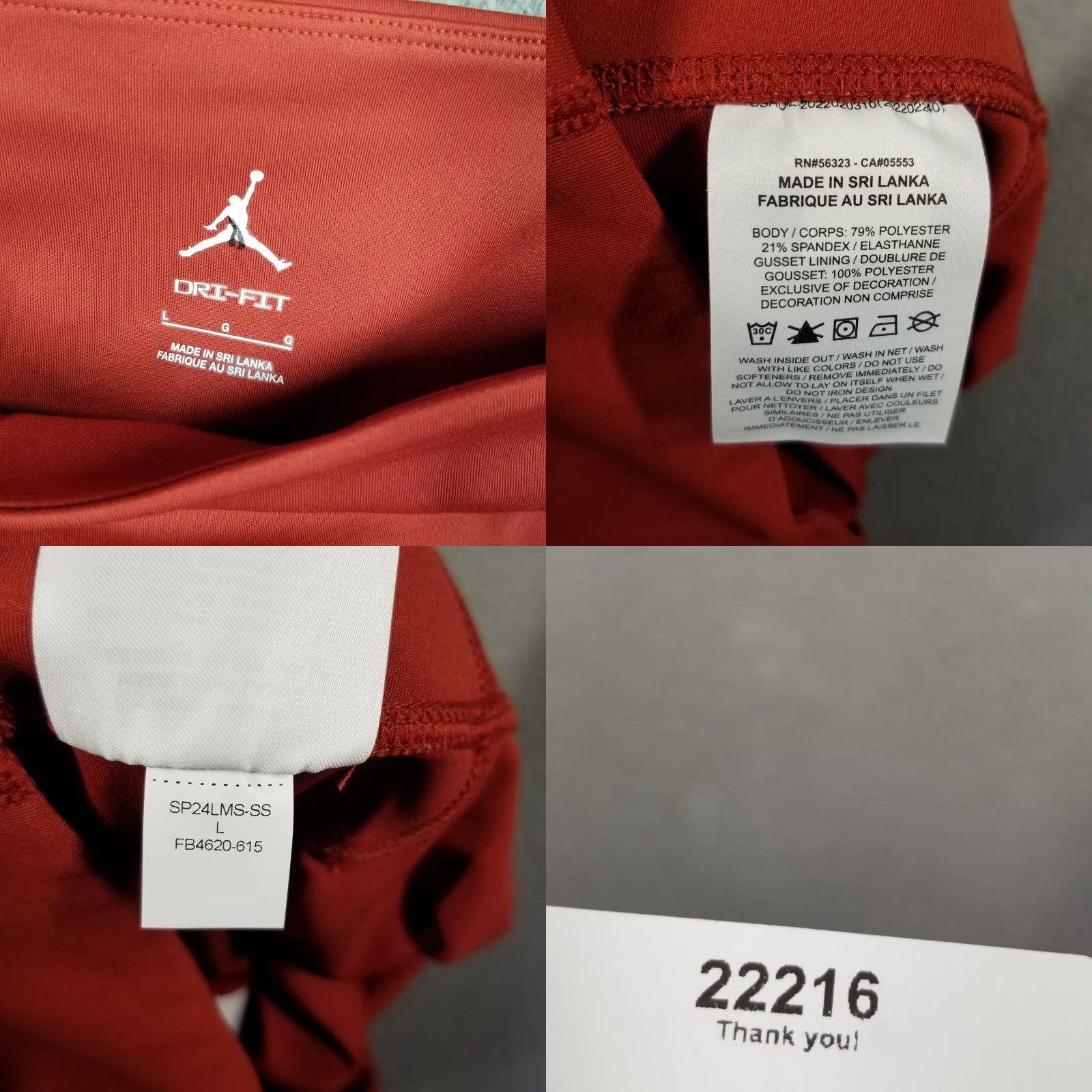 Nike VINTAGE Nike Women's Air Jordan Leggings Adult Large Red Sport Ankle 90s Girls Size 36" / US 14 / IT 50 - 8 Thumbnail