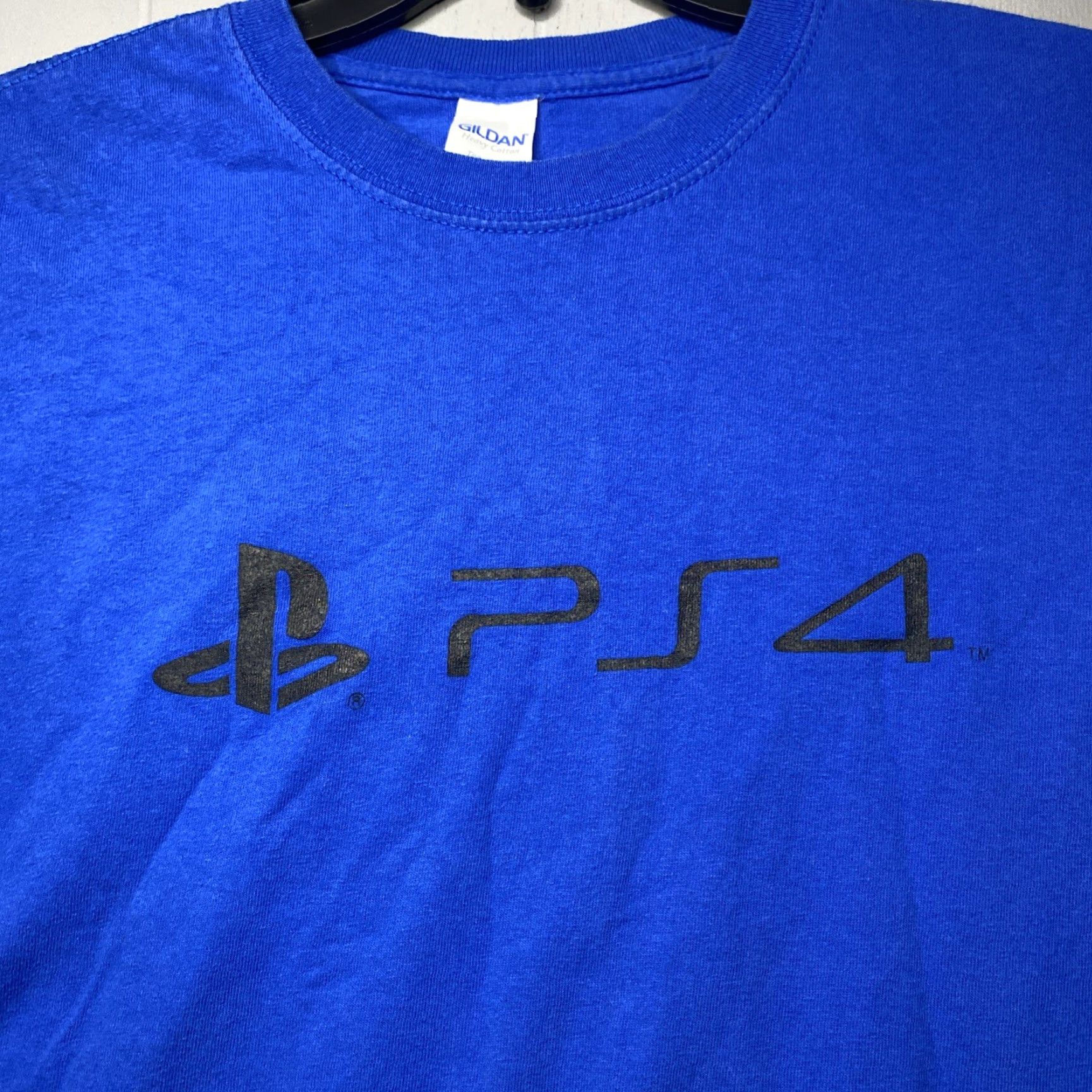 Gildan Sony PS4 Promo T Shirt Blue Playstation Adult Medium M 19.5 X 27 VINTAGE Size US M / EU 48-50 / 2 - 2 Thumbnail